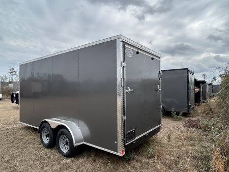 New 7x16 Rock Solid Cargo Heavy Duty Trailer Flat Nose | Enclosed Trailer