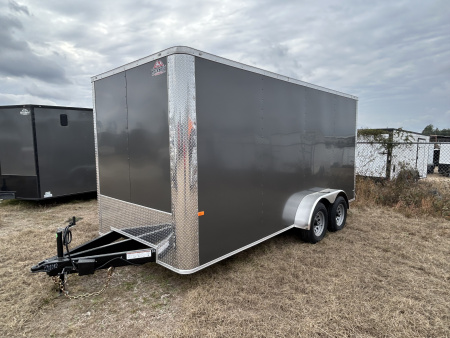 New 7x16 Rock Solid Cargo Heavy Duty Trailer Flat Nose | Enclosed Trailer