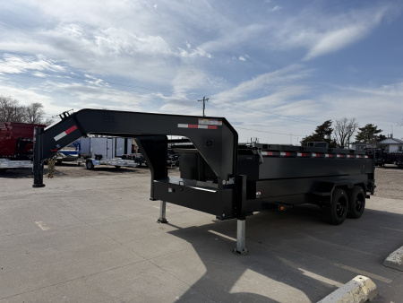 New 2026 Buckshot 83"x16' Telescopic Gooseneck Dump Trailer W/3' Sides/8KAxles