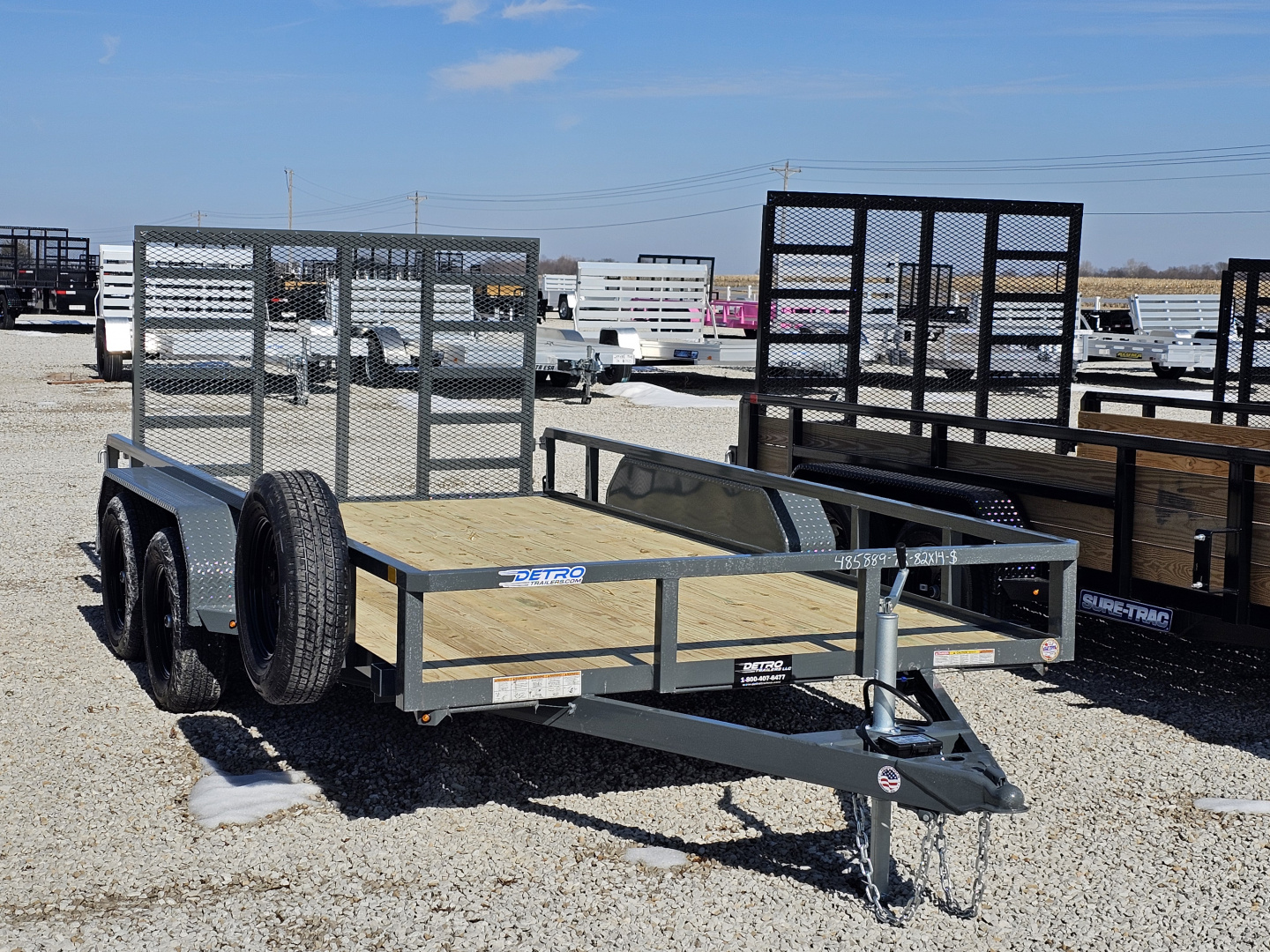 New 2026 CHARCOAL Sure-Trac 7 x 14 7K Tube Top Utility Trailer