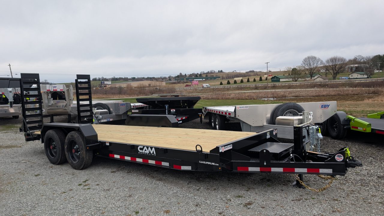New 2026 CAM Superline 20' HD Lo Pro Angle Channel Equipment Hauler w/ 5' Ramps