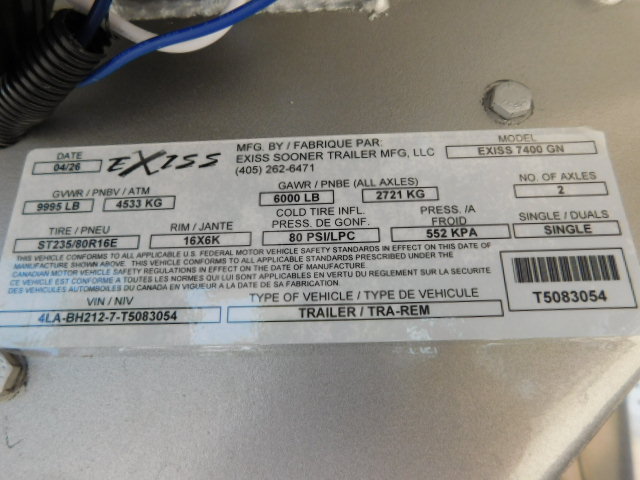New 2026 Exiss Trailers 7400 GN XT Horse Trailer