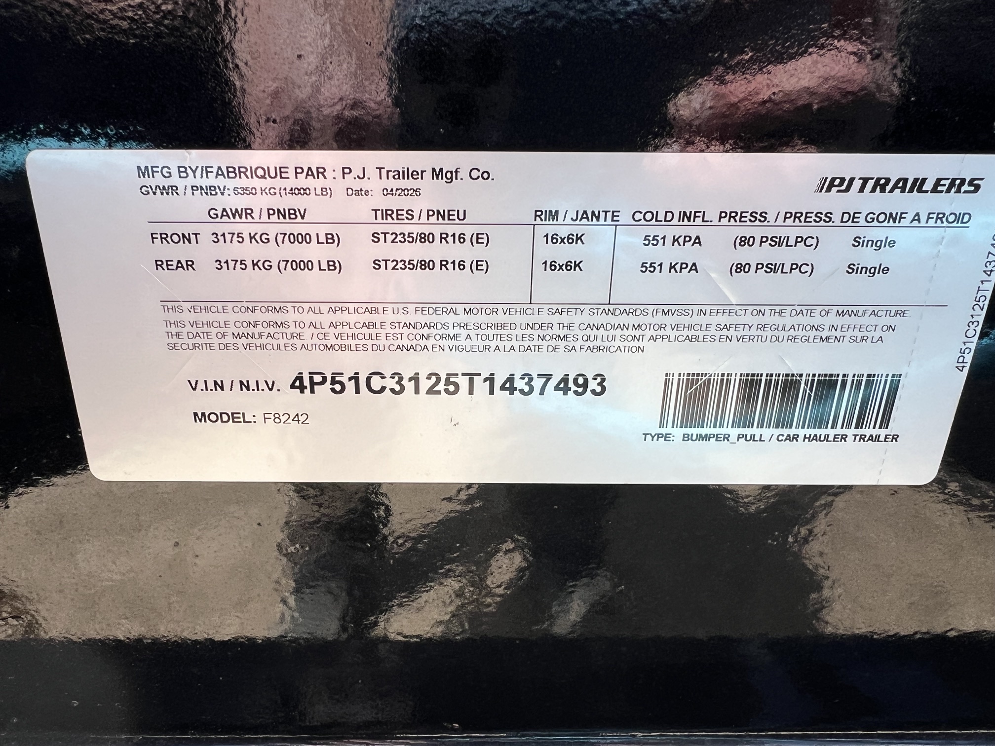 New 2026 PJ Trailers 24' F8 Deckover Equipment Trailer