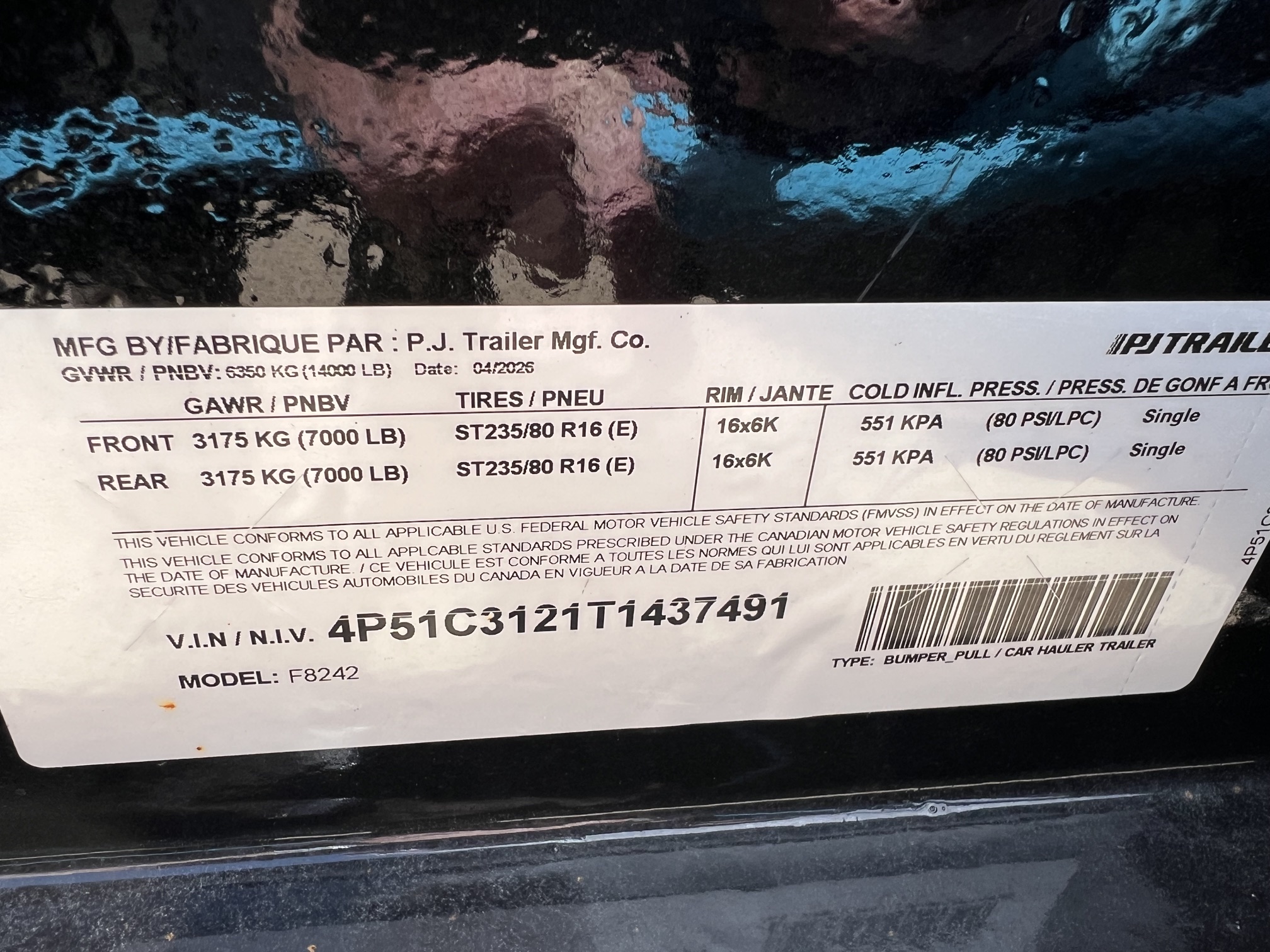 New 2026 PJ Trailers 24' F8 Deckover Equipment Trailer