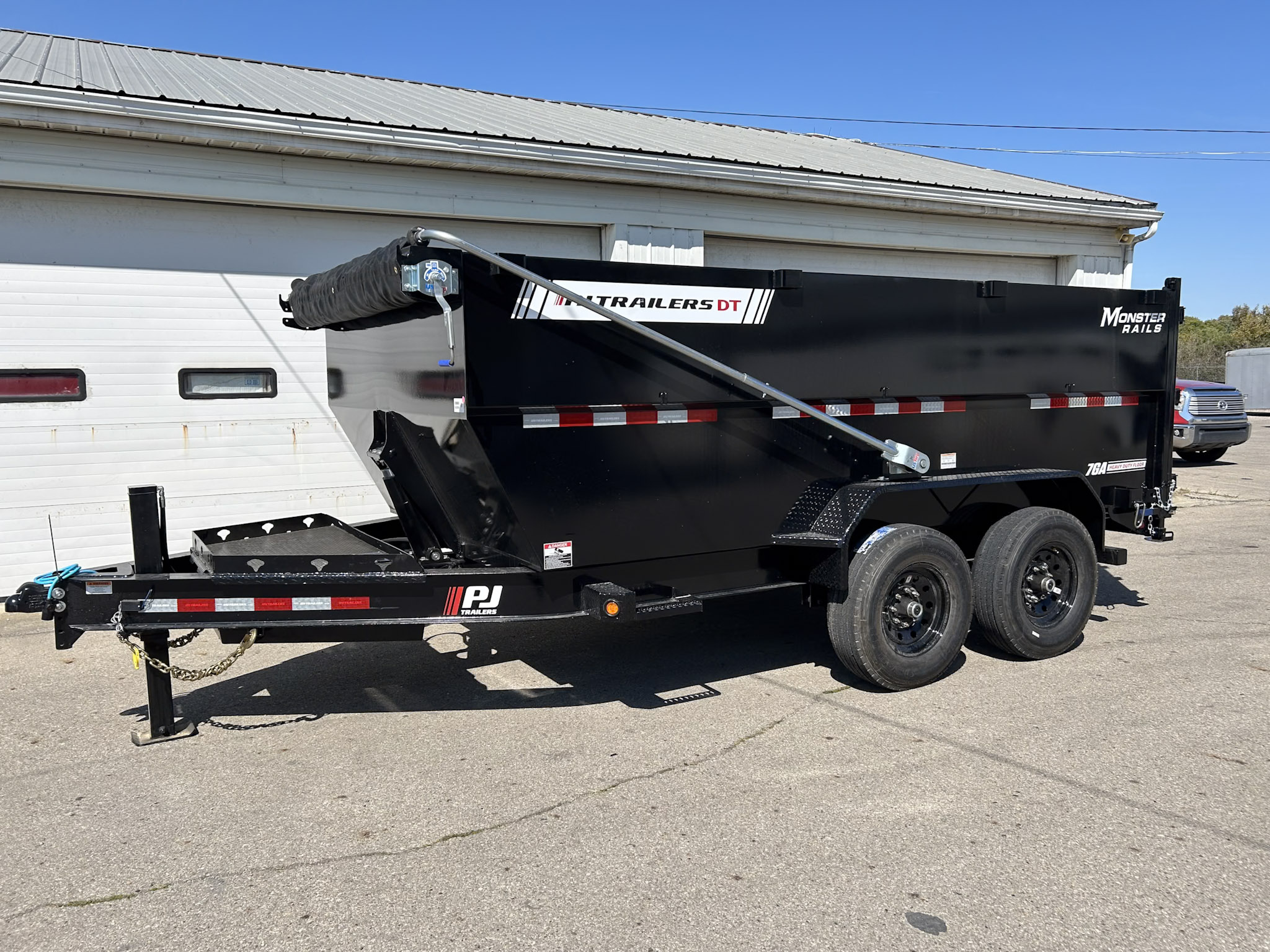 New 2026 PJ Trailers 7 X 14 FT LOW PRO TELESCOPIC HIGH SIDE DUMP TRAILER  VOYAGER PKG 15K GVWR