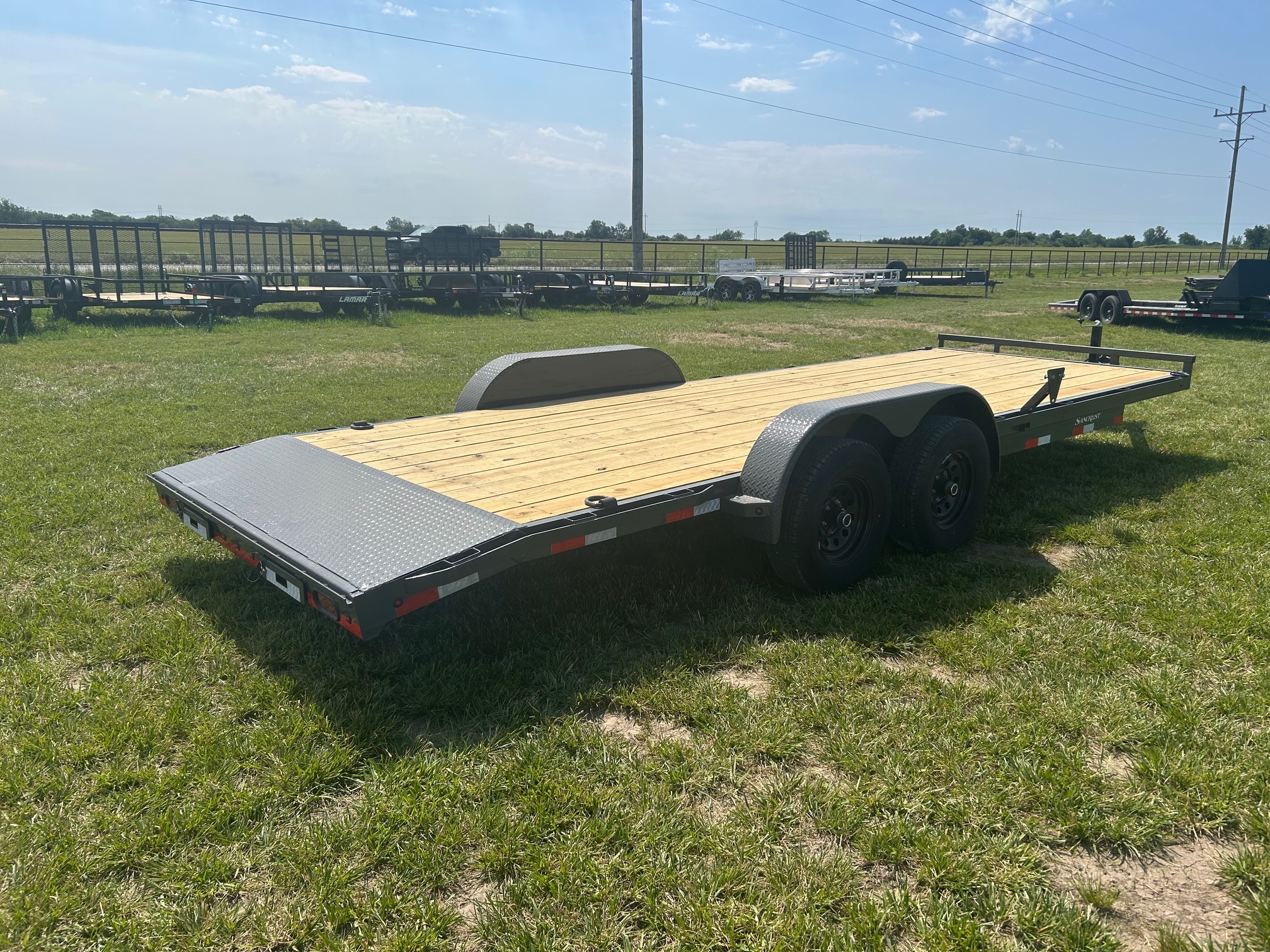 New 2026 Lamar 83x22 Tandem 10K Carhauler w/ 2' Dove & Slide In Ramps