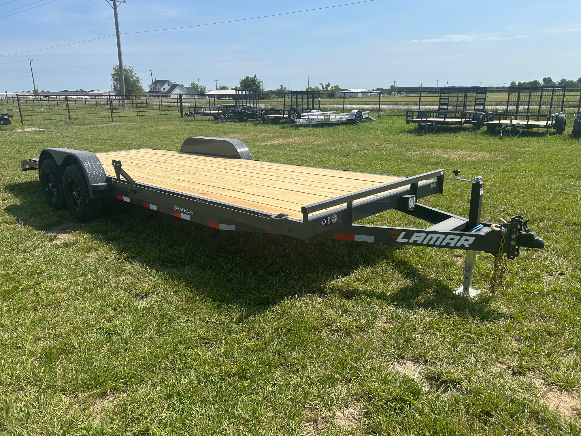 New 2026 Lamar 83x22 Tandem 10K Carhauler w/ 2' Dove & Slide In Ramps