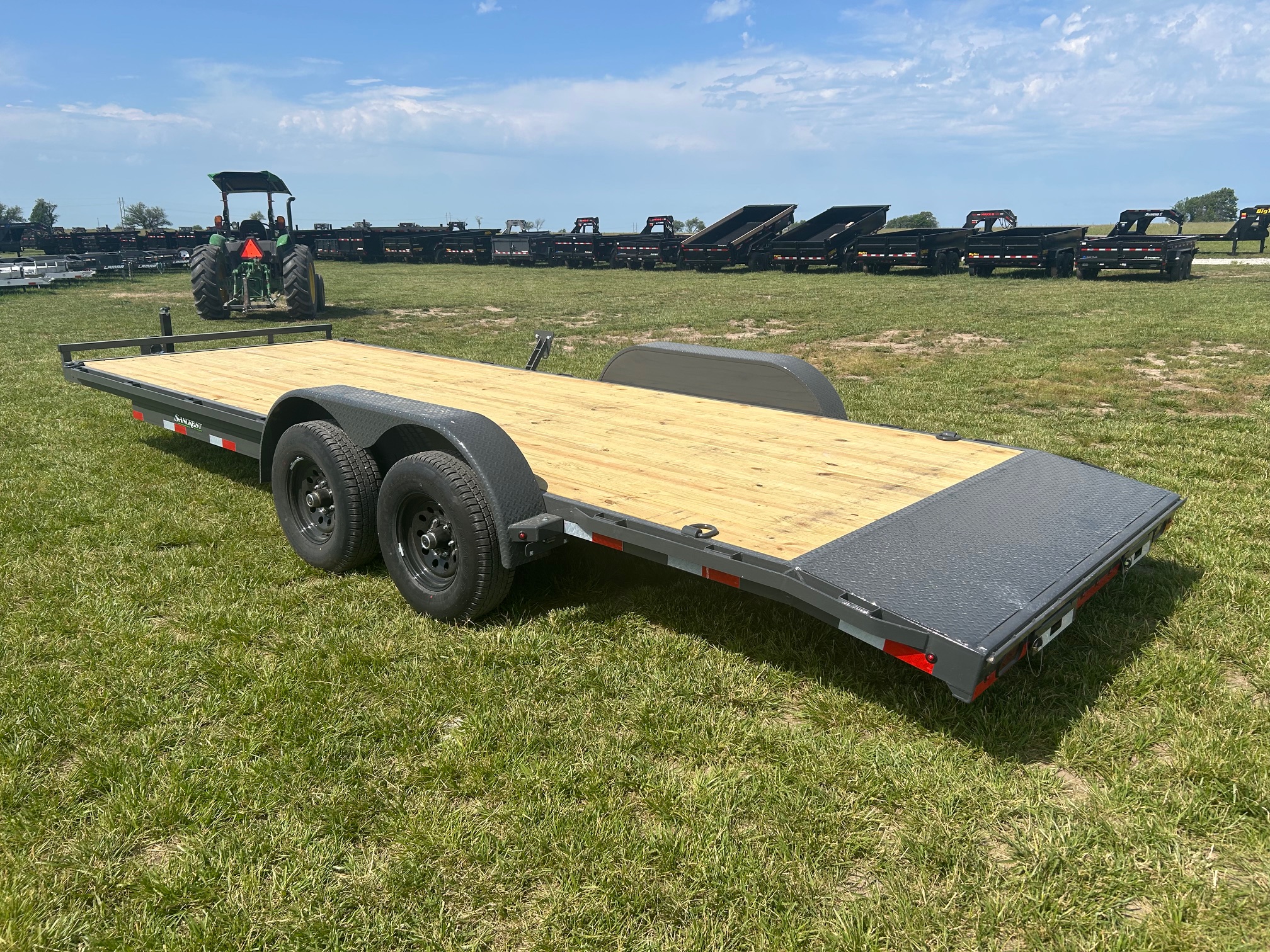 New 2026 Lamar 83x22 Tandem 10K Carhauler w/ 2' Dove & Slide In Ramps