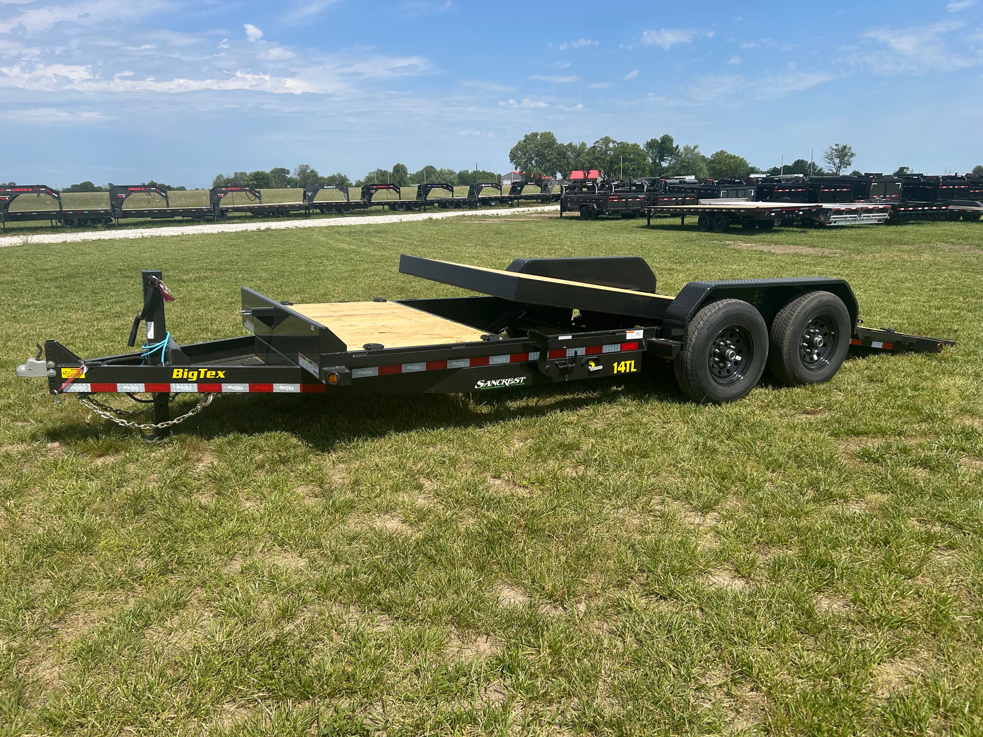 Used 2027 Big Tex 83x20 Tandem 14K Gravity Tilt w/ 4' Stationary Deck