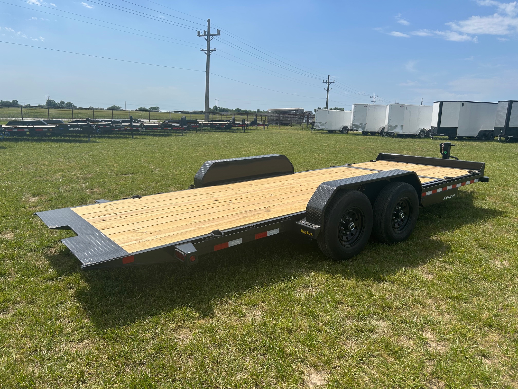 Used 2027 Big Tex 83x20 Tandem 14K Gravity Tilt w/ 4' Stationary Deck