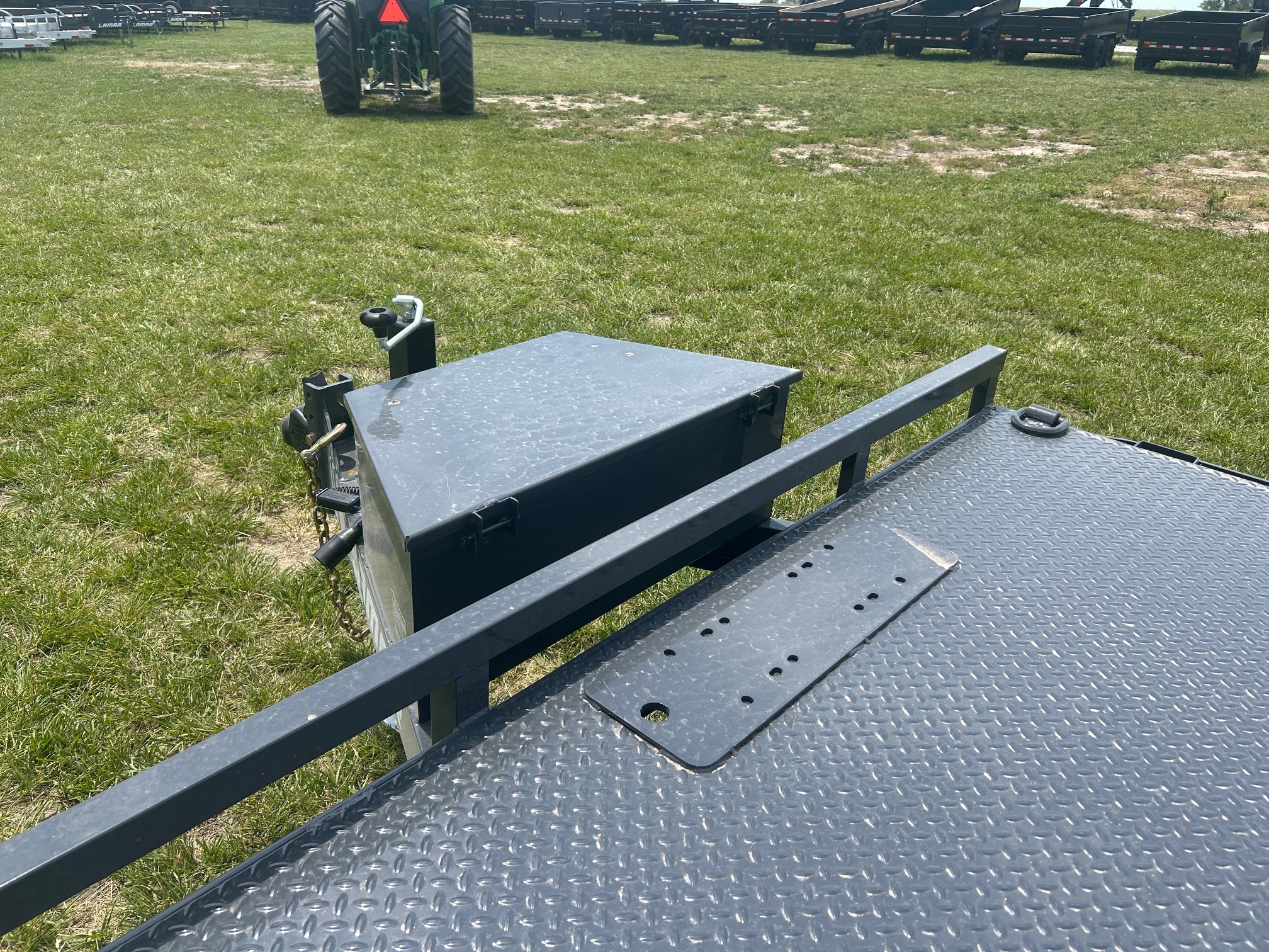 Used 2026 Lamar 83x20 Tandem 10K Steel Floor Carhauler w/ Toolbox, 2' Dove, & Slide In Ramps