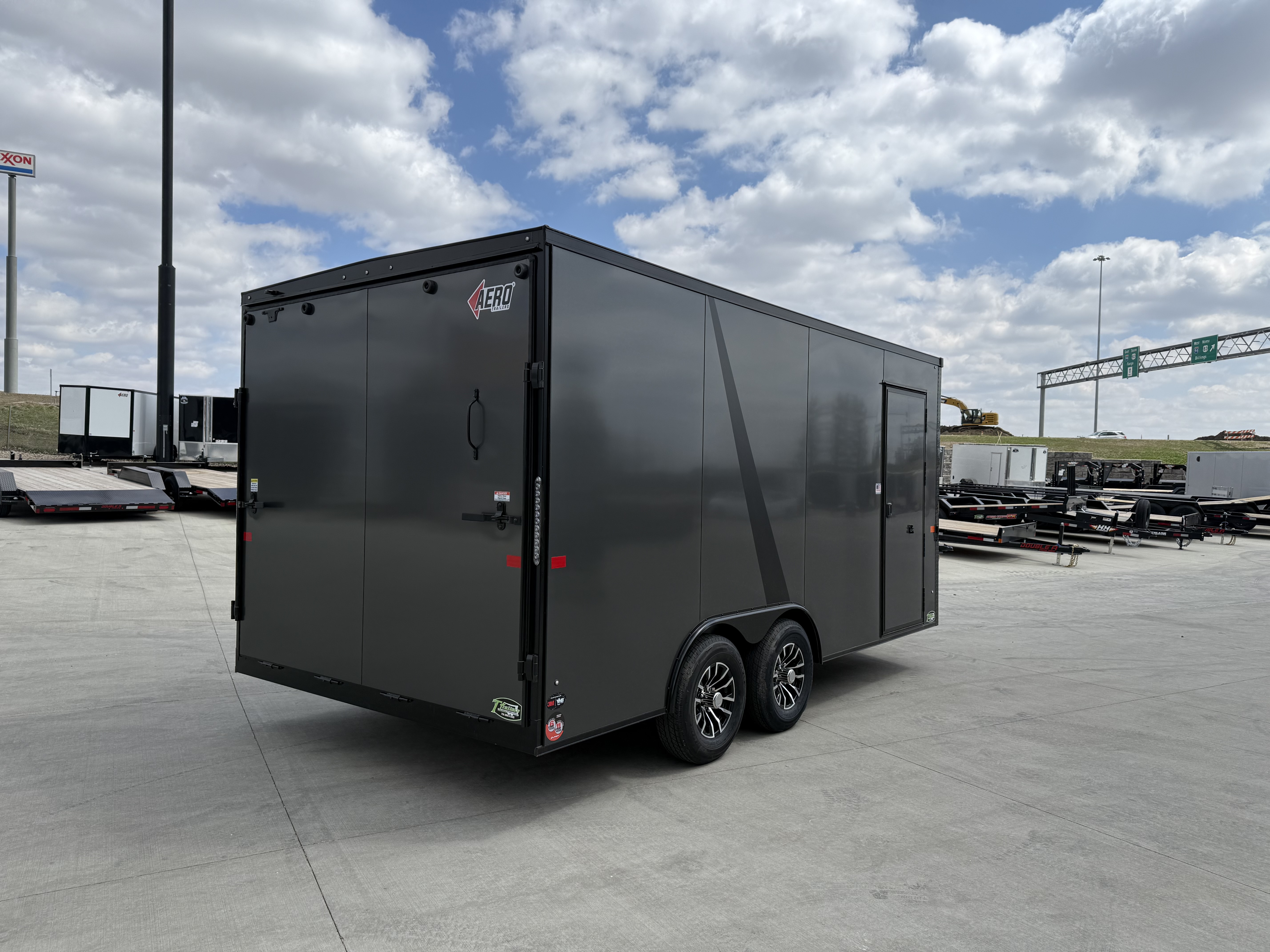 New NEW 2026 AERO 8.5x16 +2’V 7’ TALL, WHITE Interior, BLACKOUT  EDITION QUALITY Enclosed Rear Ramp Car Hauler Cargo Trailer