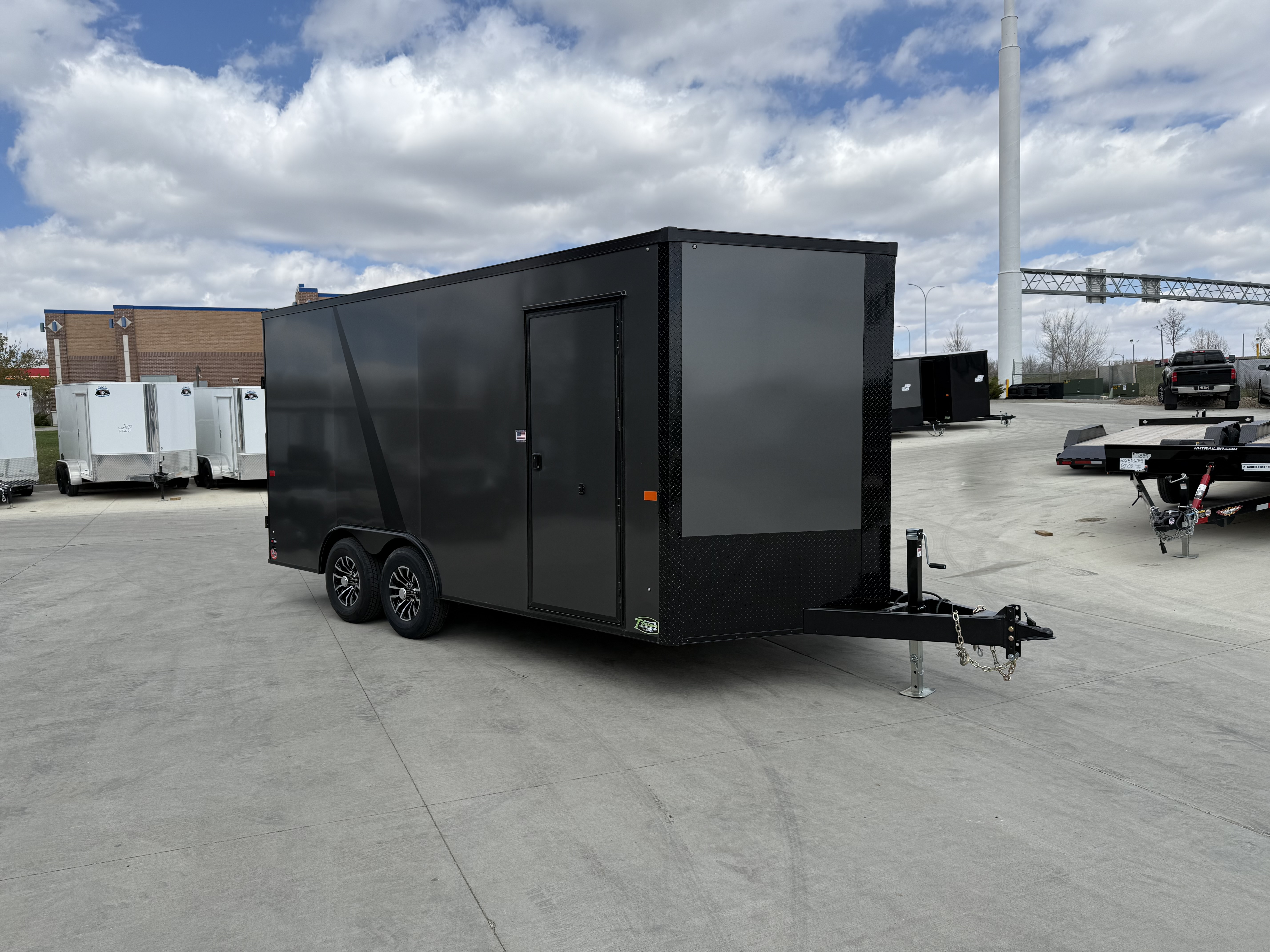 New NEW 2026 AERO 8.5x16 +2’V 7’ TALL, WHITE Interior, BLACKOUT  EDITION QUALITY Enclosed Rear Ramp Car Hauler Cargo Trailer