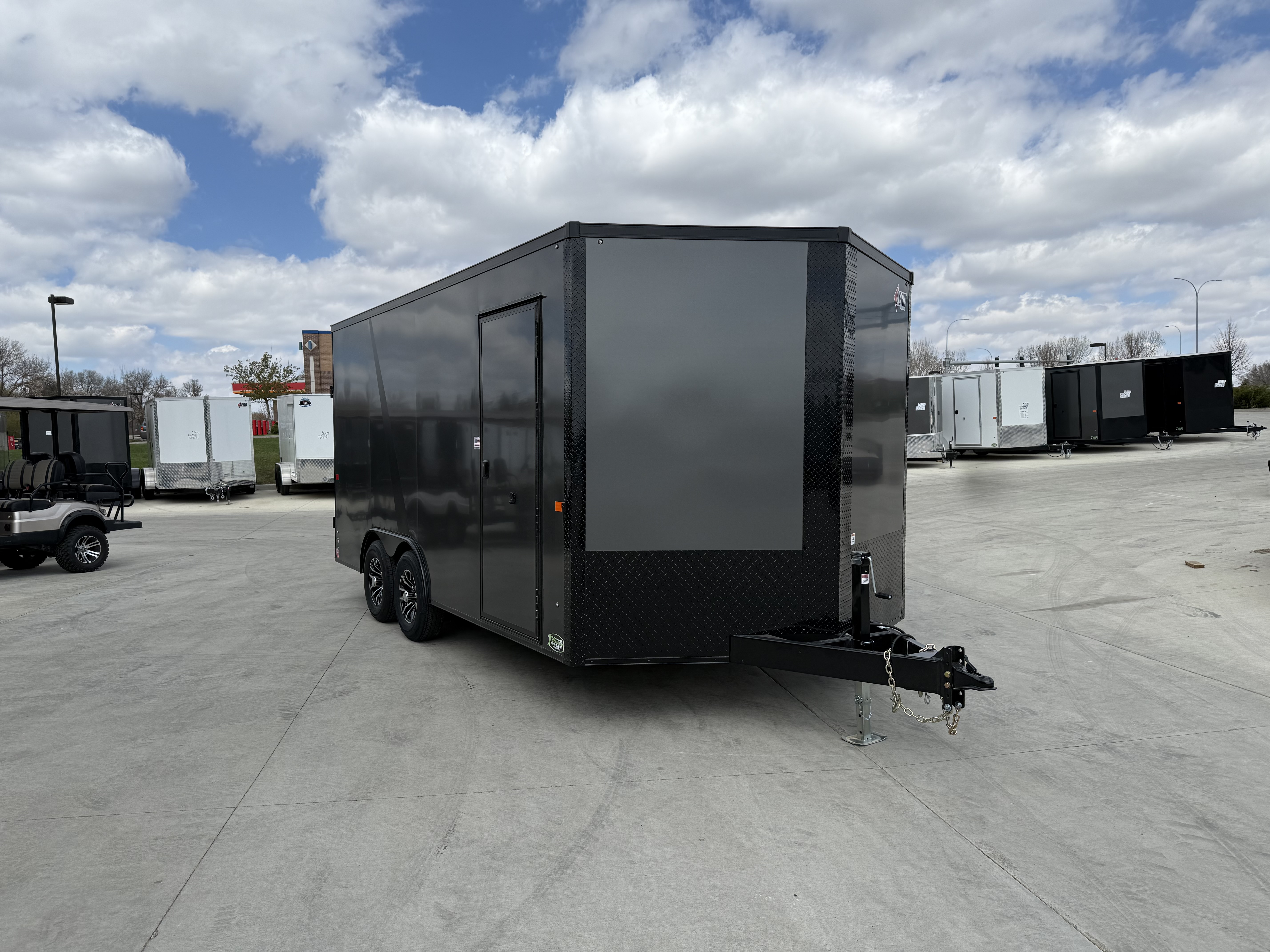 New NEW 2026 AERO 8.5x16 +2’V 7’ TALL, WHITE Interior, BLACKOUT  EDITION QUALITY Enclosed Rear Ramp Car Hauler Cargo Trailer