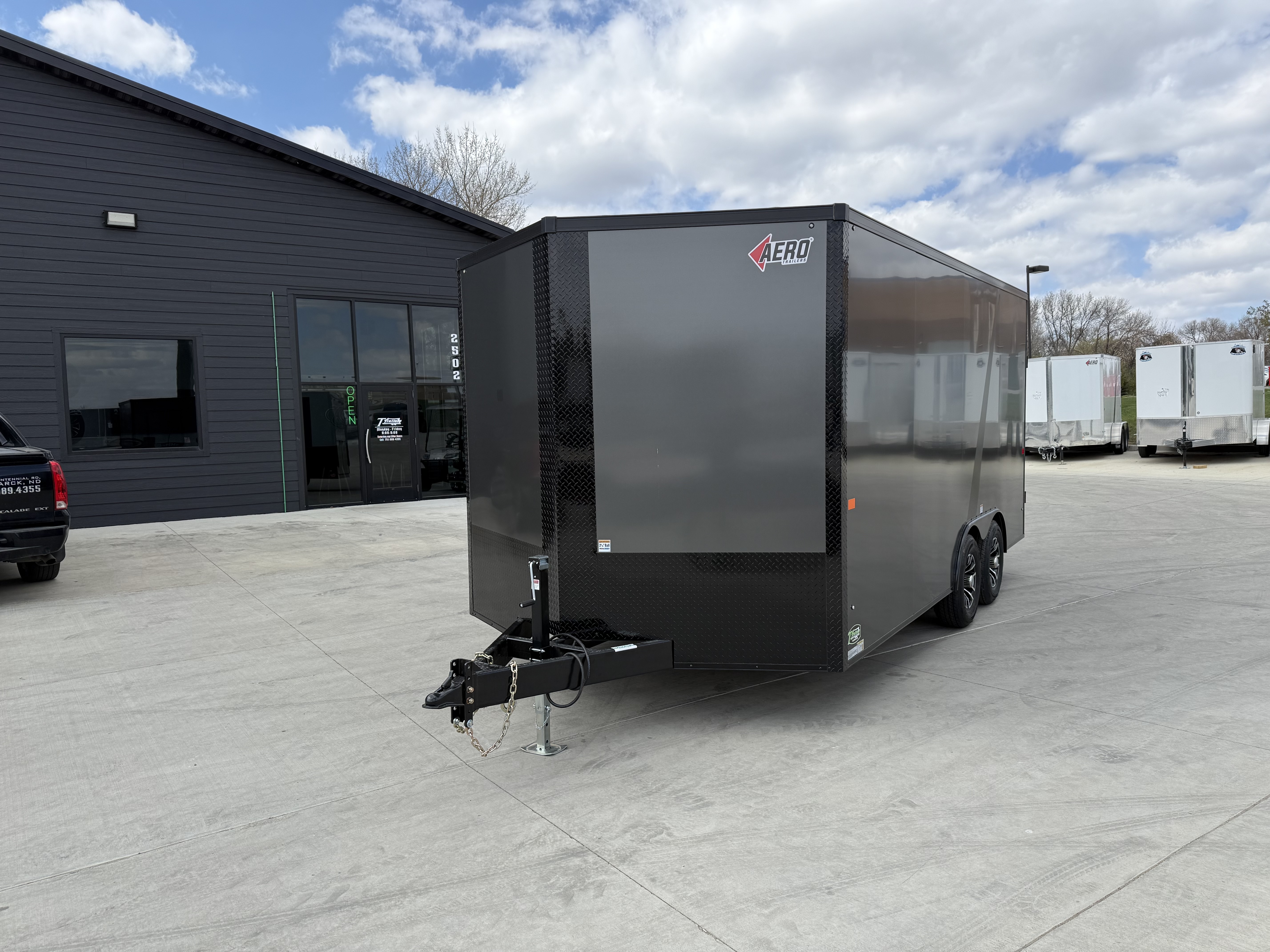 New NEW 2026 AERO 8.5x16 +2’V 7’ TALL, WHITE Interior, BLACKOUT  EDITION QUALITY Enclosed Rear Ramp Car Hauler Cargo Trailer