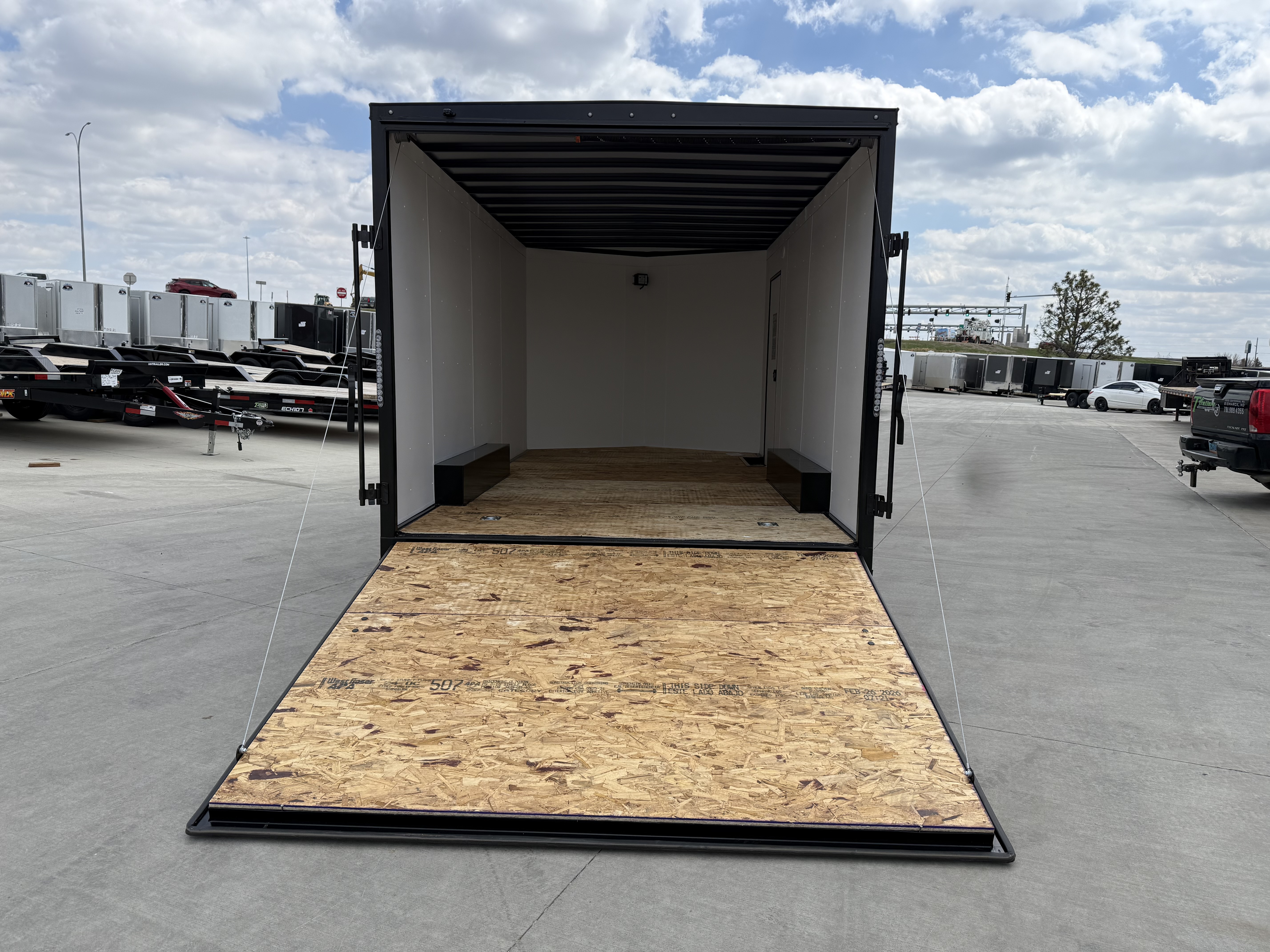 New NEW 2026 AERO 8.5x16 +2’V 7’ TALL, WHITE Interior, BLACKOUT  EDITION QUALITY Enclosed Rear Ramp Car Hauler Cargo Trailer