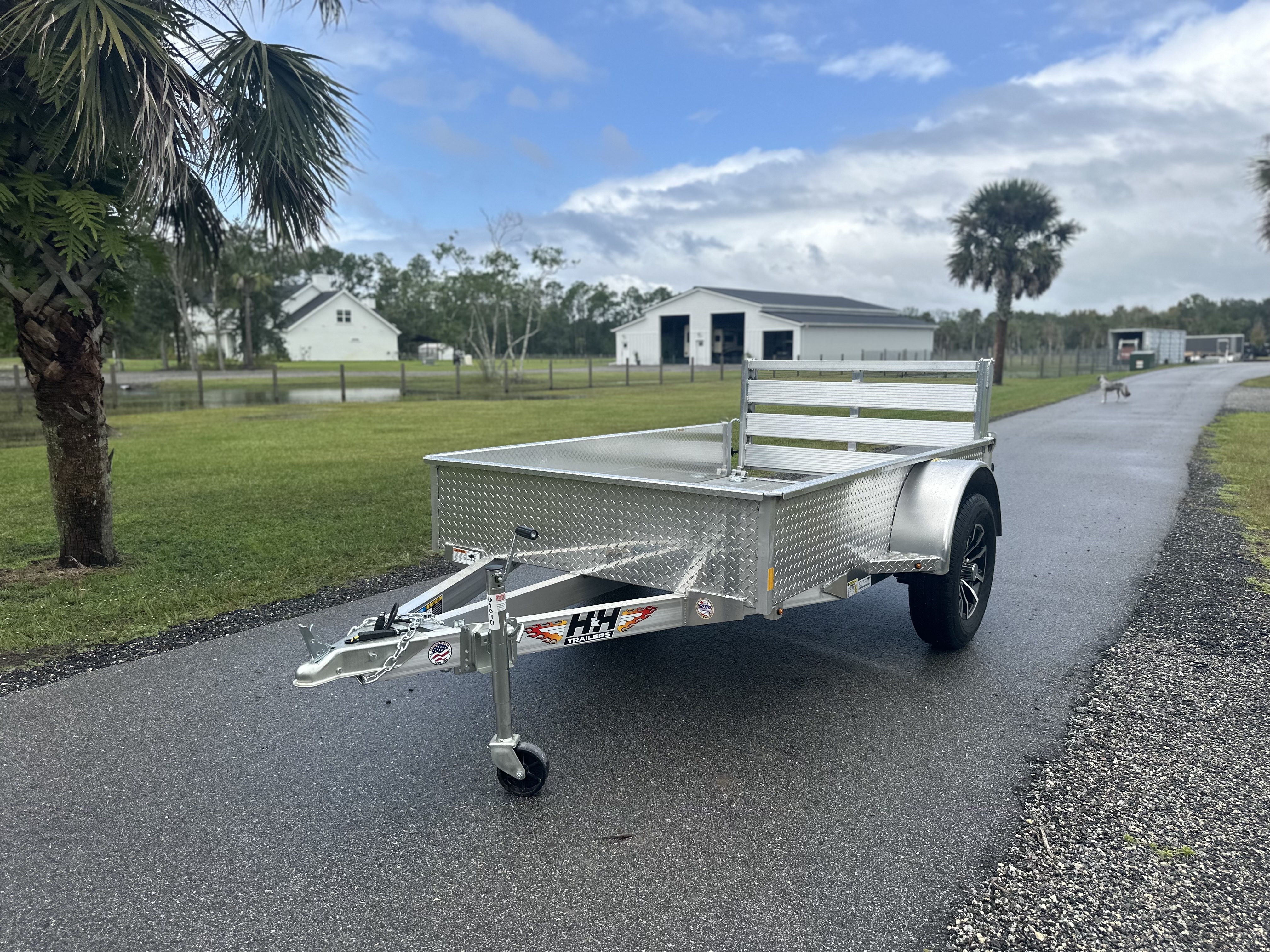 New 2025 H&H Trailers Aluminum Solid Side 3k 5x8 Utility Trailer