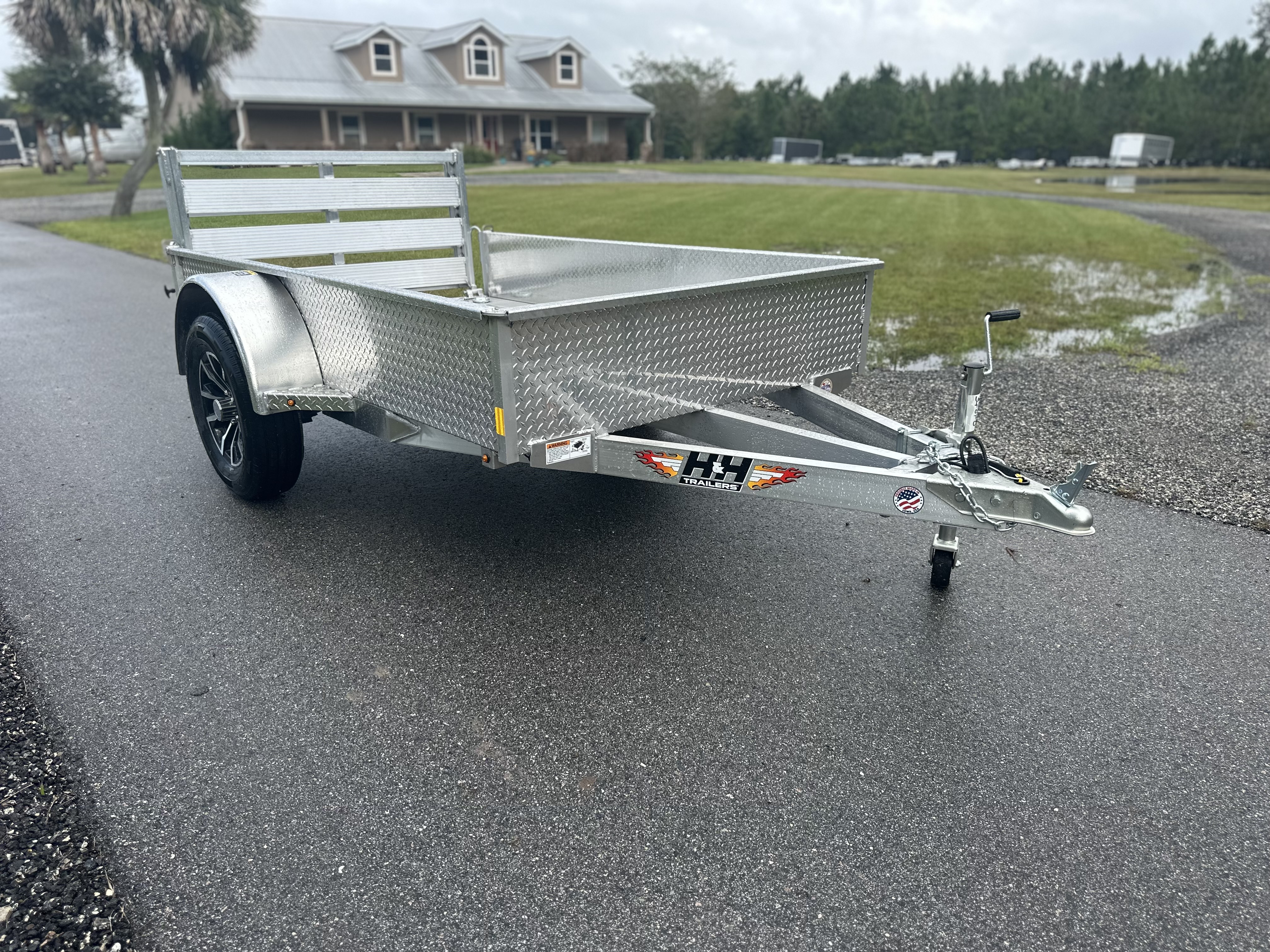 New 2025 H&H Trailers Aluminum Solid Side 3k 5x8 Utility Trailer