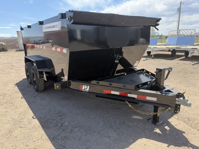 New 2027 PJ DT1 7x14 Telescopic Dump Trailer- 15.4K- 4' Sides
