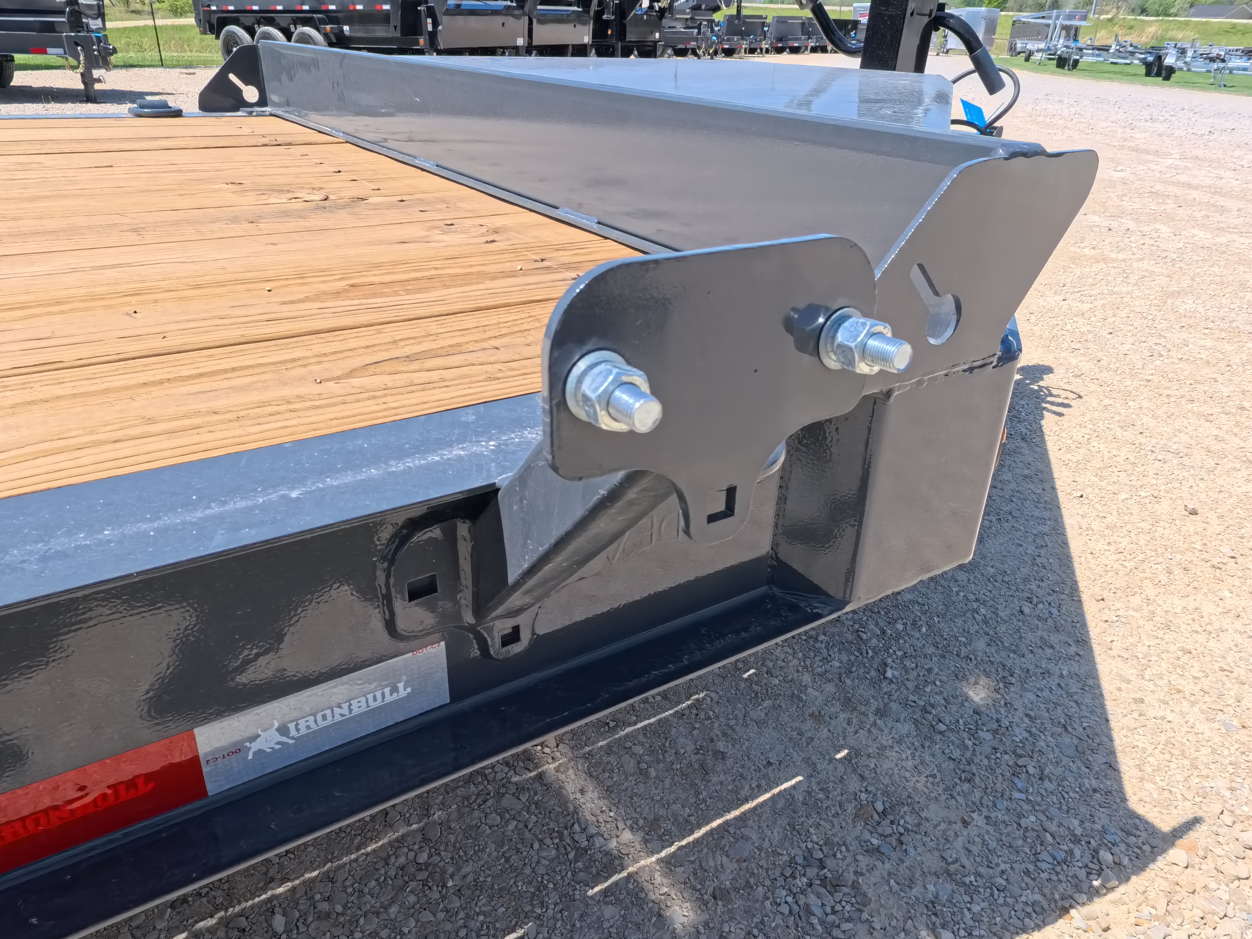 New 2026 Iron Bull 83x20 EWB Equipment Trailer, 14K GVWR, 3' Self Cleaning Dove Tail w/Rampage Ramps, Adj. 14K Coupler, LRE 10 Ply Tires
