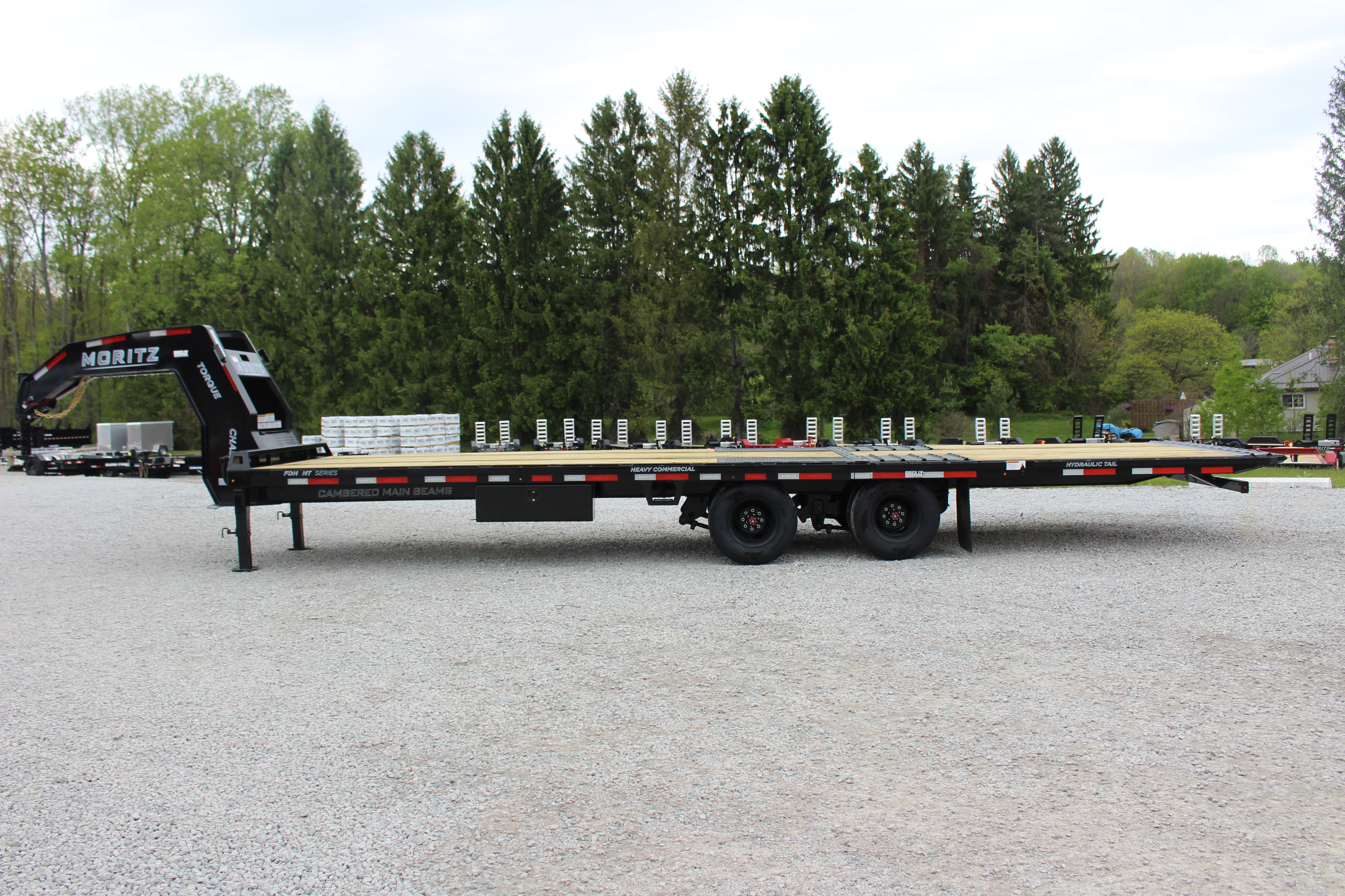 New 2026 Moritz FDGH Hydraulic Tail 30' GOOSENECK Deckover Flatbed Trailer- 25900# GVW