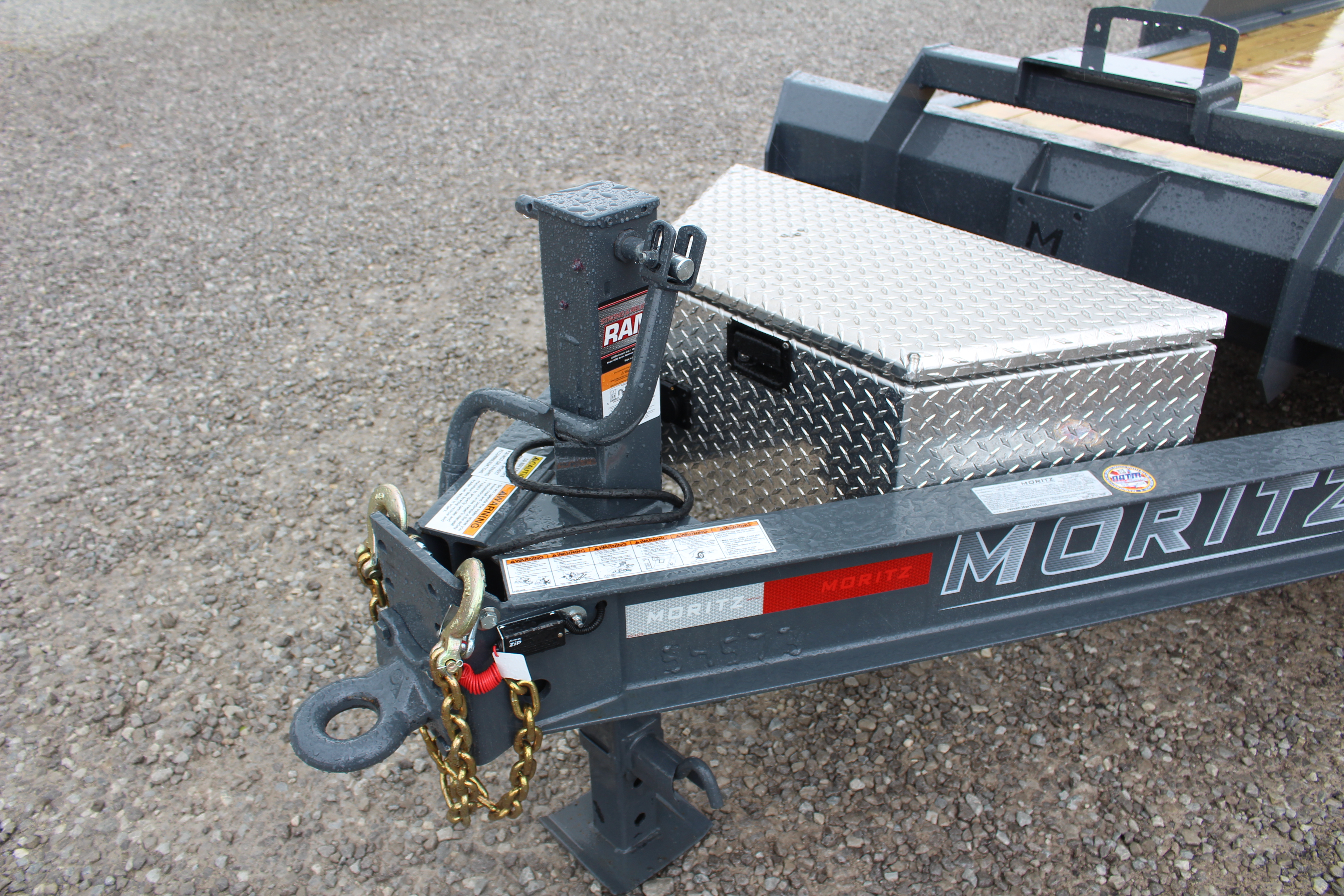 New 2026 Moritz 7' x 14' + 6' Low Pro - Hydraulic Power Tail - Equipment Trailer - 16000# GVW