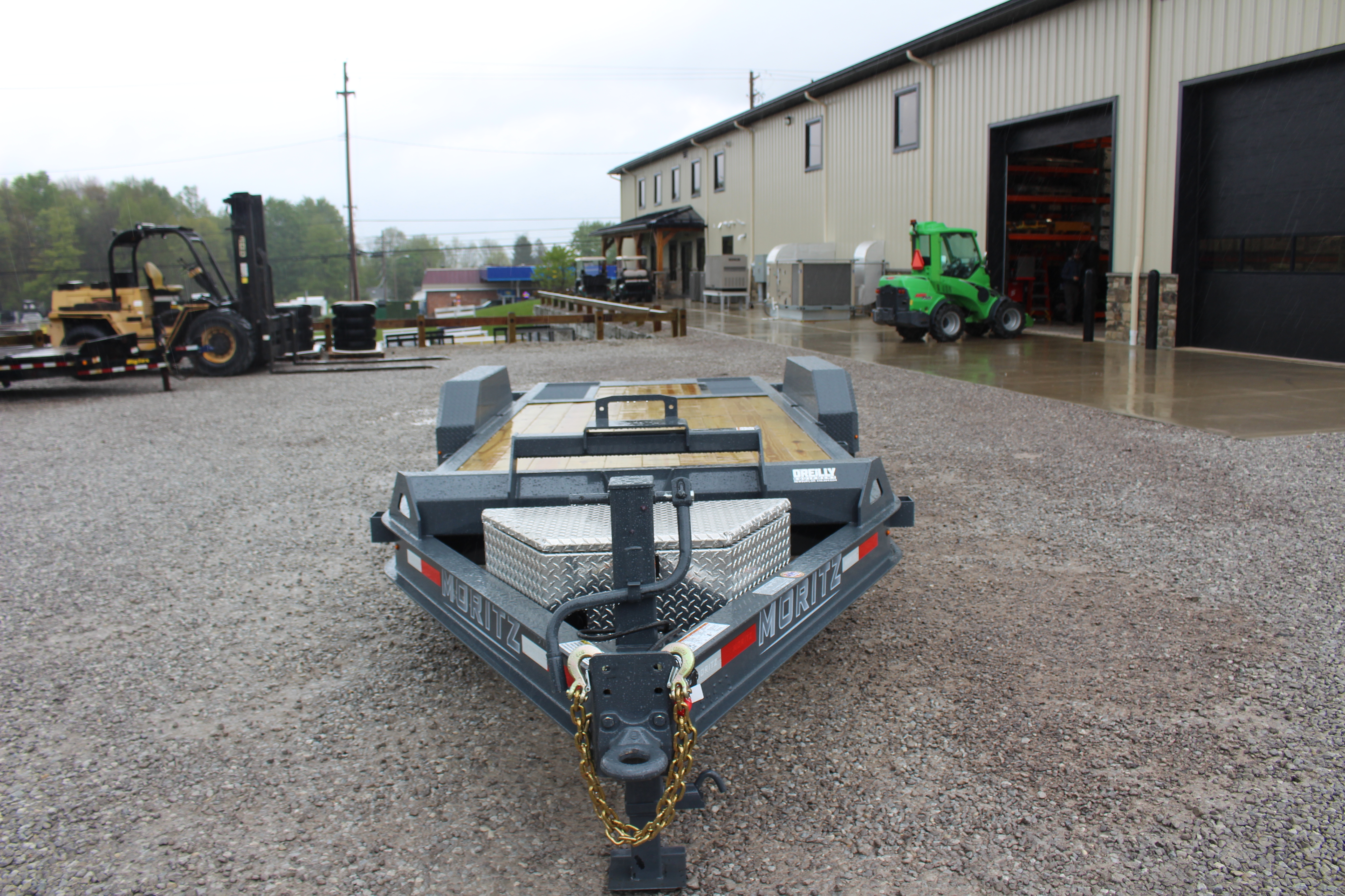 New 2026 Moritz 7' x 14' + 6' Low Pro - Hydraulic Power Tail - Equipment Trailer - 16000# GVW