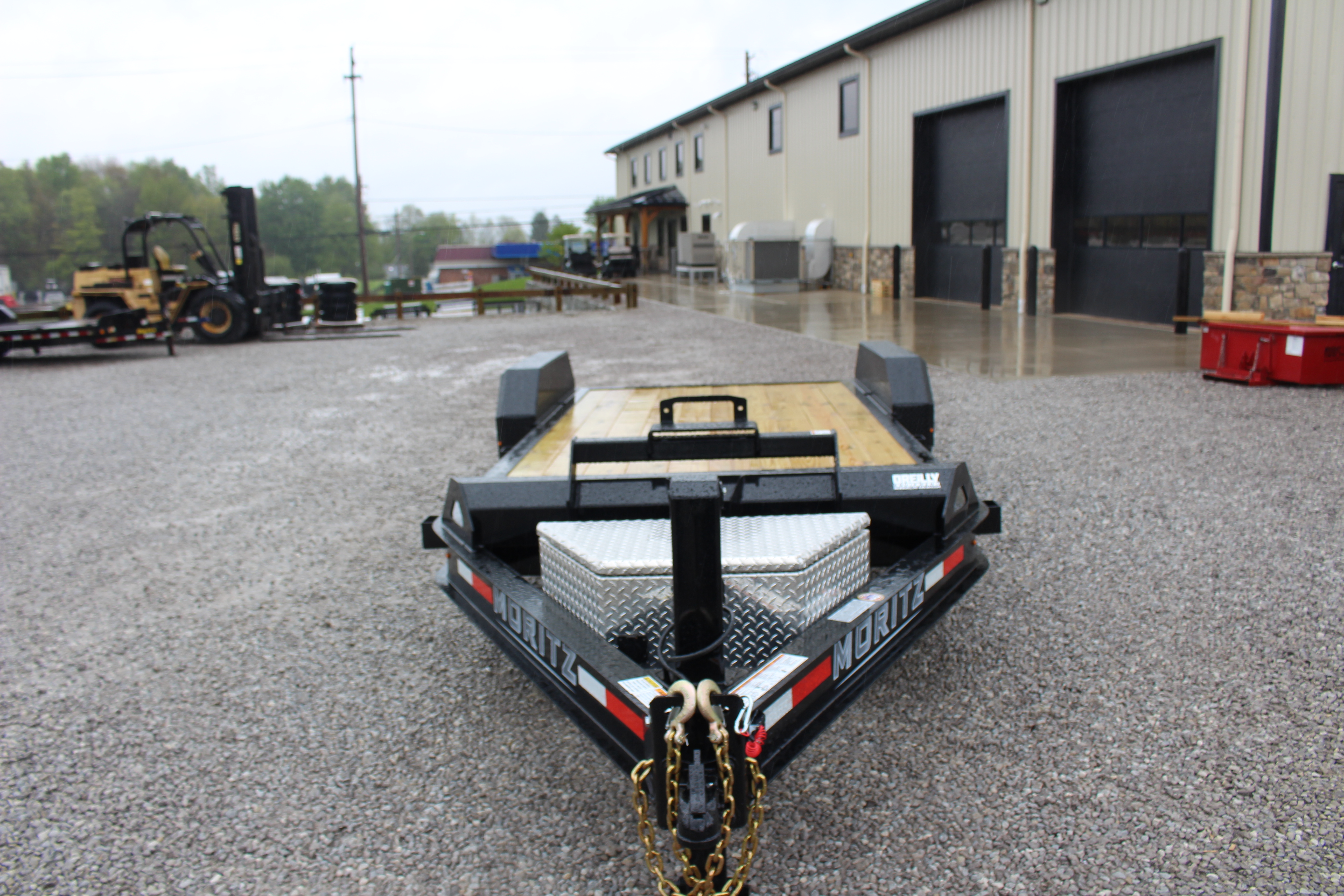 New 2026 Moritz 7' x 14' + 6' Low Pro - Hydraulic Power Tail - Equipment Trailer - 14000# GVW