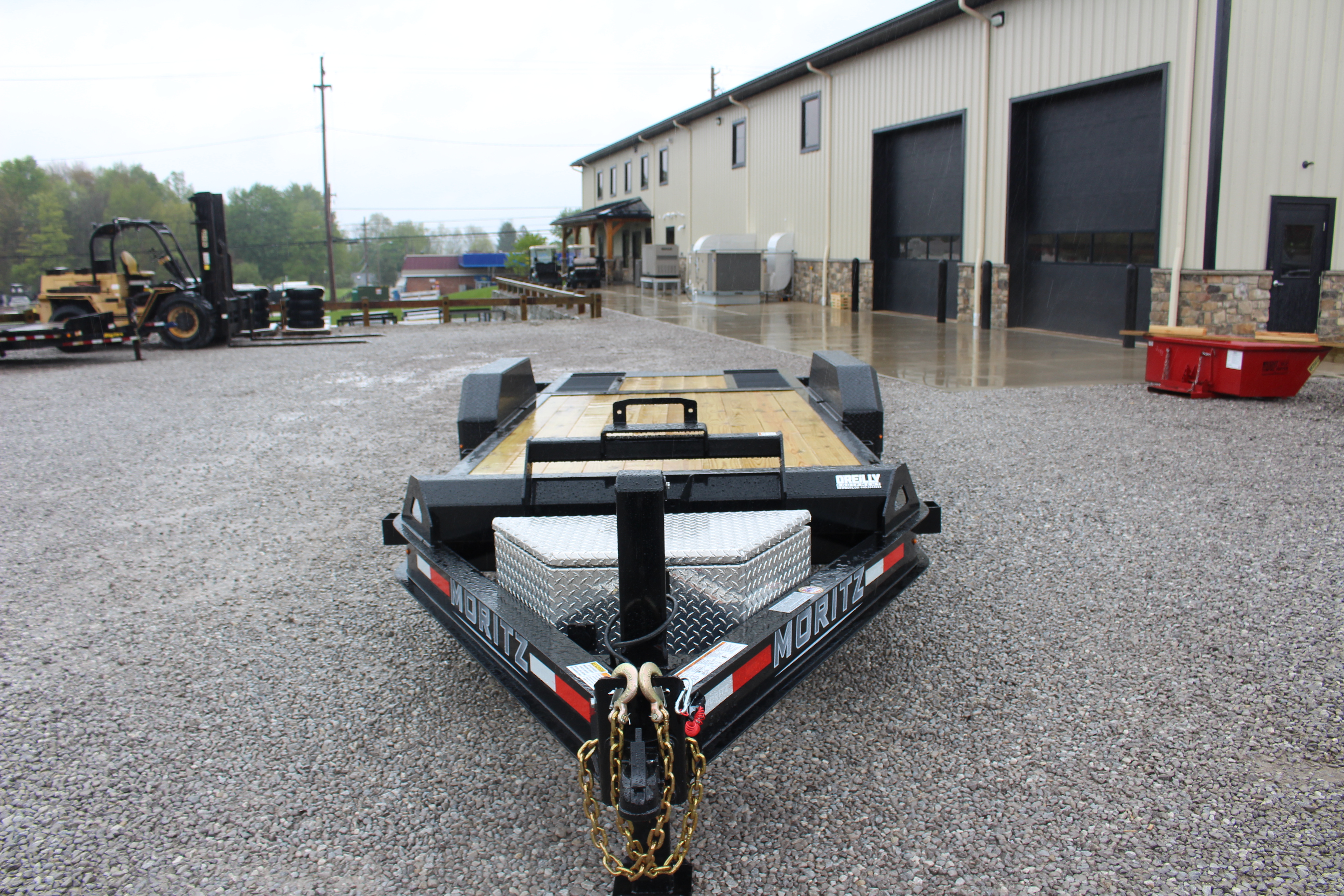 New 2026 Moritz 7' x 14' + 6' Low Pro - Hydraulic Power Tail - Equipment Trailer - 14000# GVW