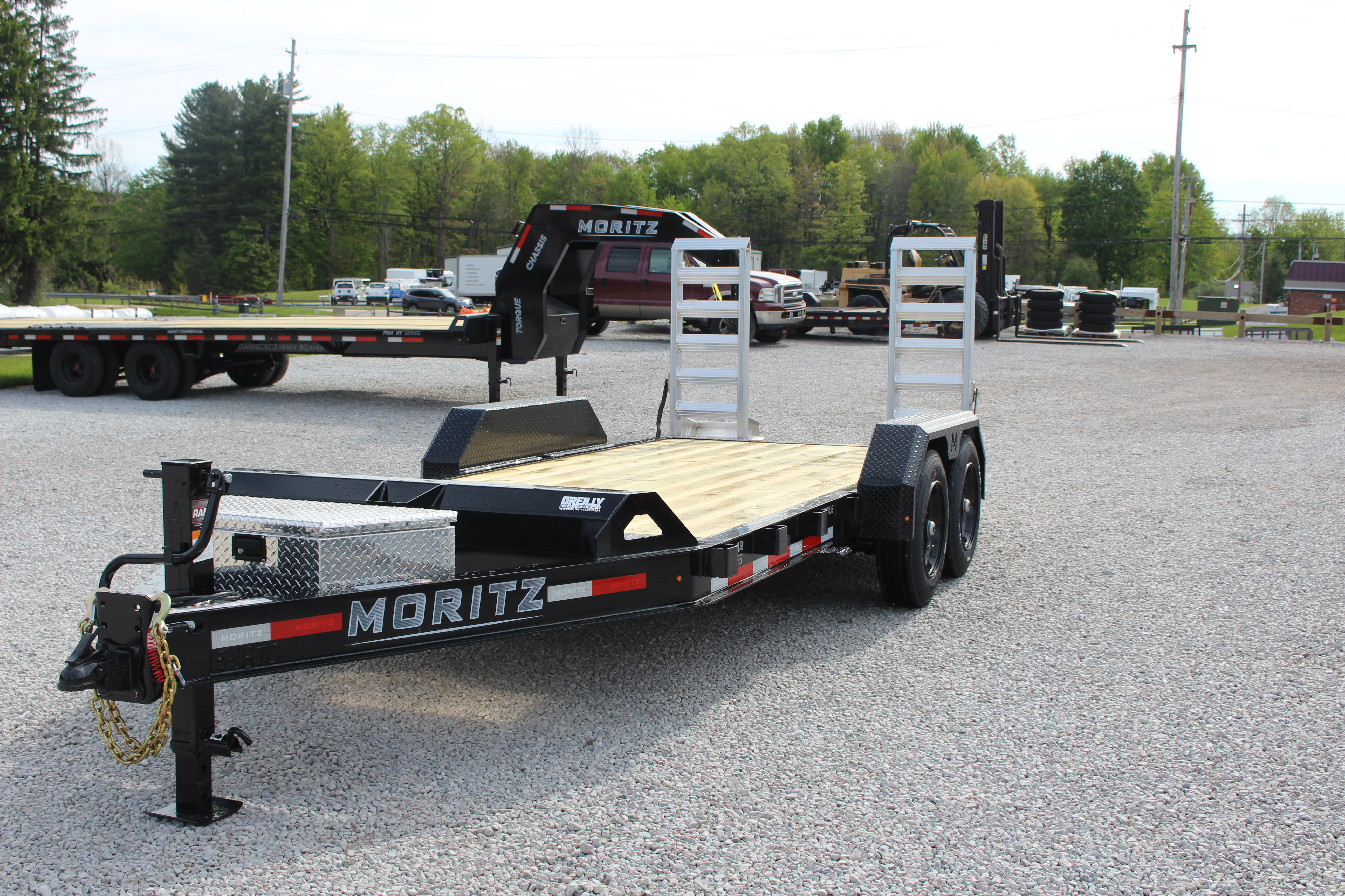 New 2026 Moritz 7' x 16' Low Pro - Aluminum Ramps - Equipment Trailer - 16000# GVW