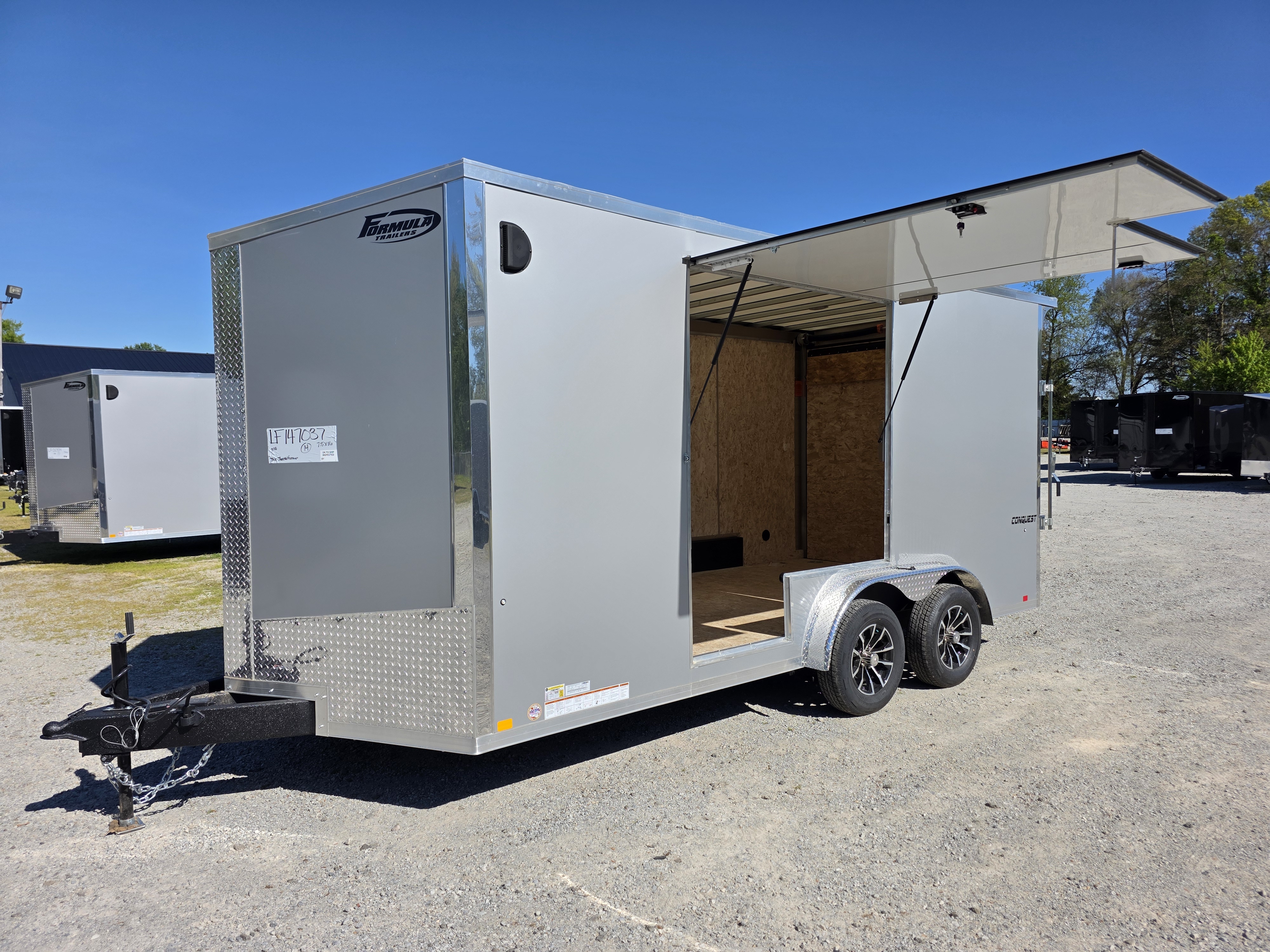 New 2026 Formula Trailers 7.5X16 UTV SXS ESCAPE DOOR SCREWLESS GOLF CART Cargo / Enclosed Trailer
