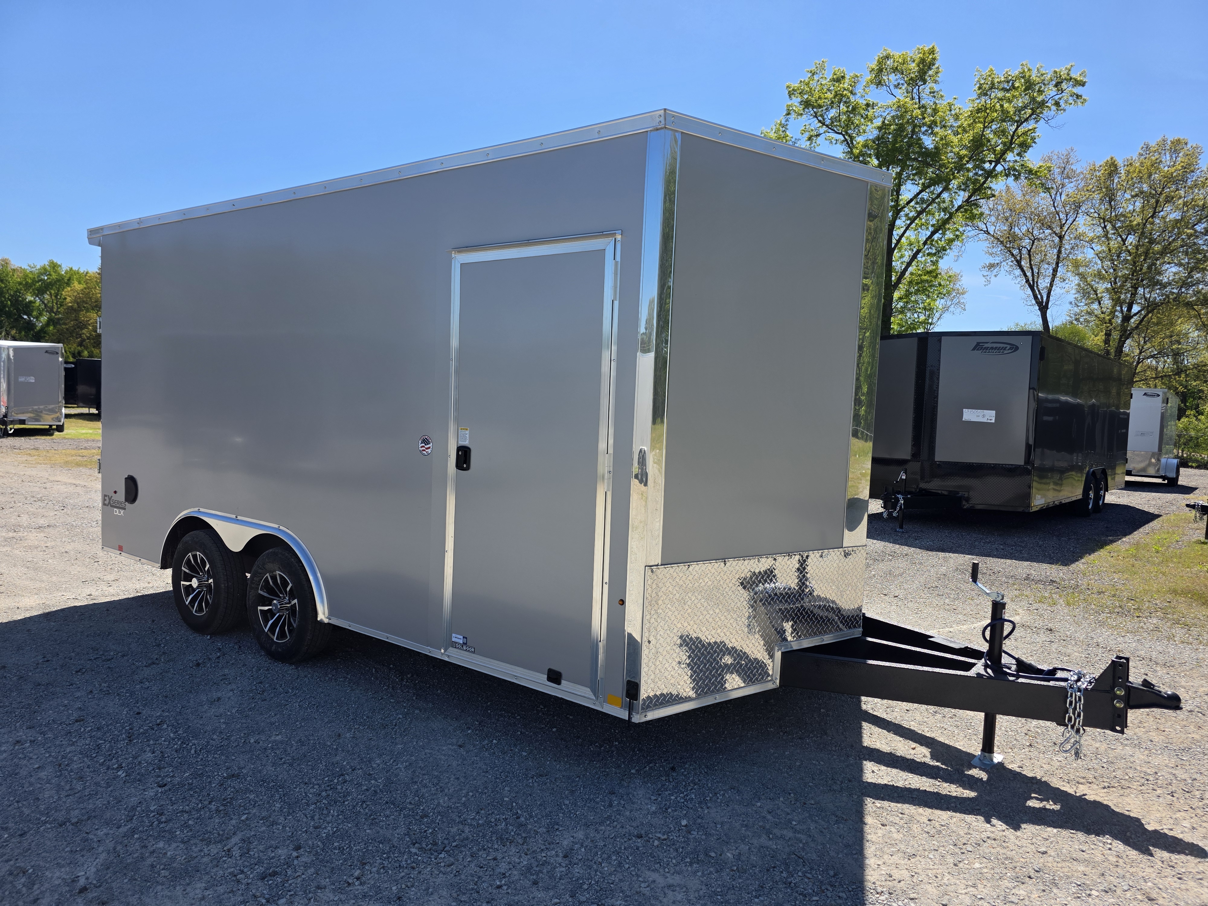 New 2026 Look Trailers 8.5X16 7FT INSIDE FLAT FLOOR SCREWLESS 080 ALUM WHEELS ATV UTV SXS GOLFCART Cargo / Enclosed Trailer