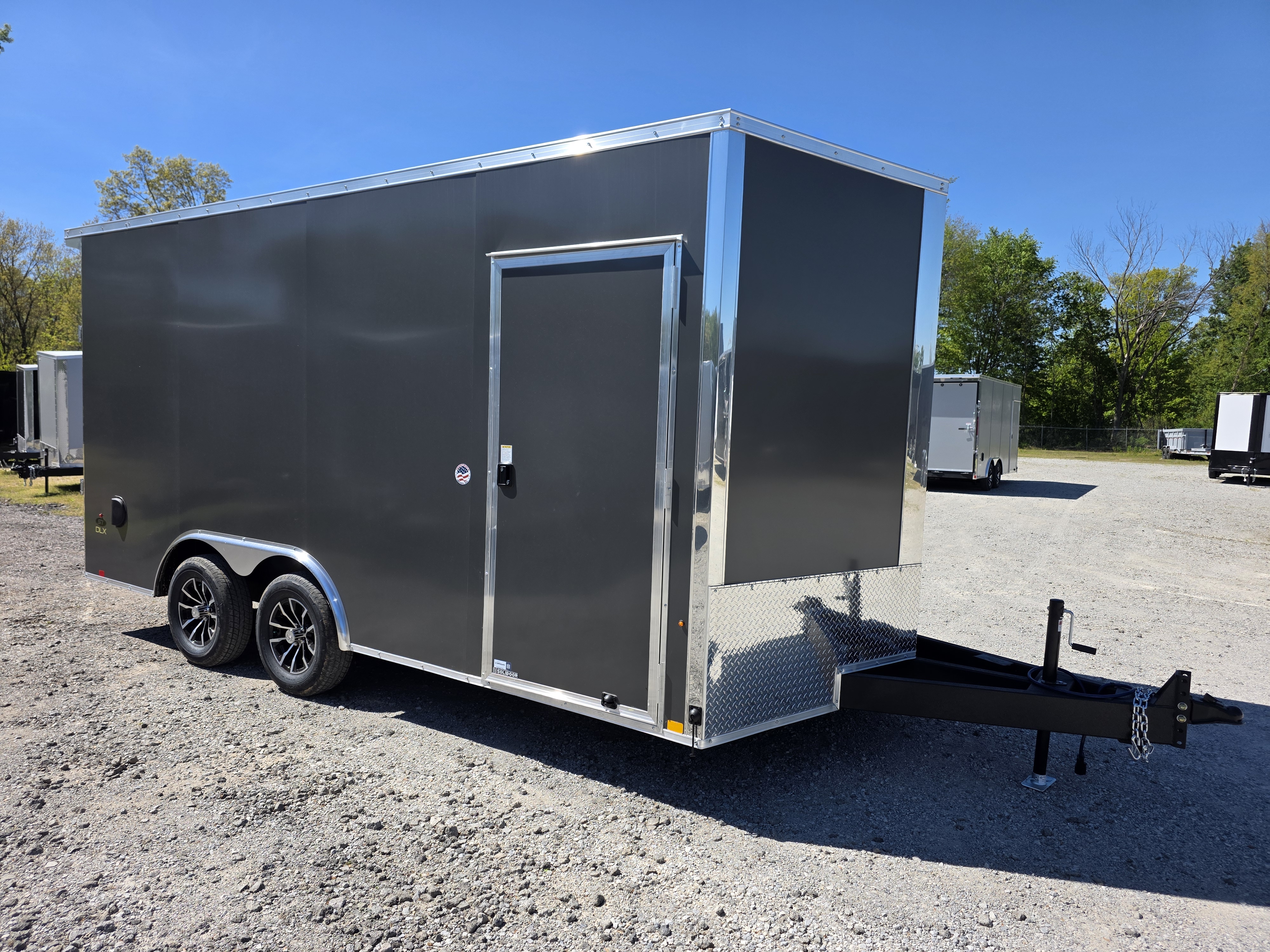 New 2026 Look Trailers 8.5X16 7FT INSIDE FLAT FLOOR SCREWLESS 080 ALUM WHEELS ATV UTV SXS GOLFCART Cargo / Enclosed Trailer