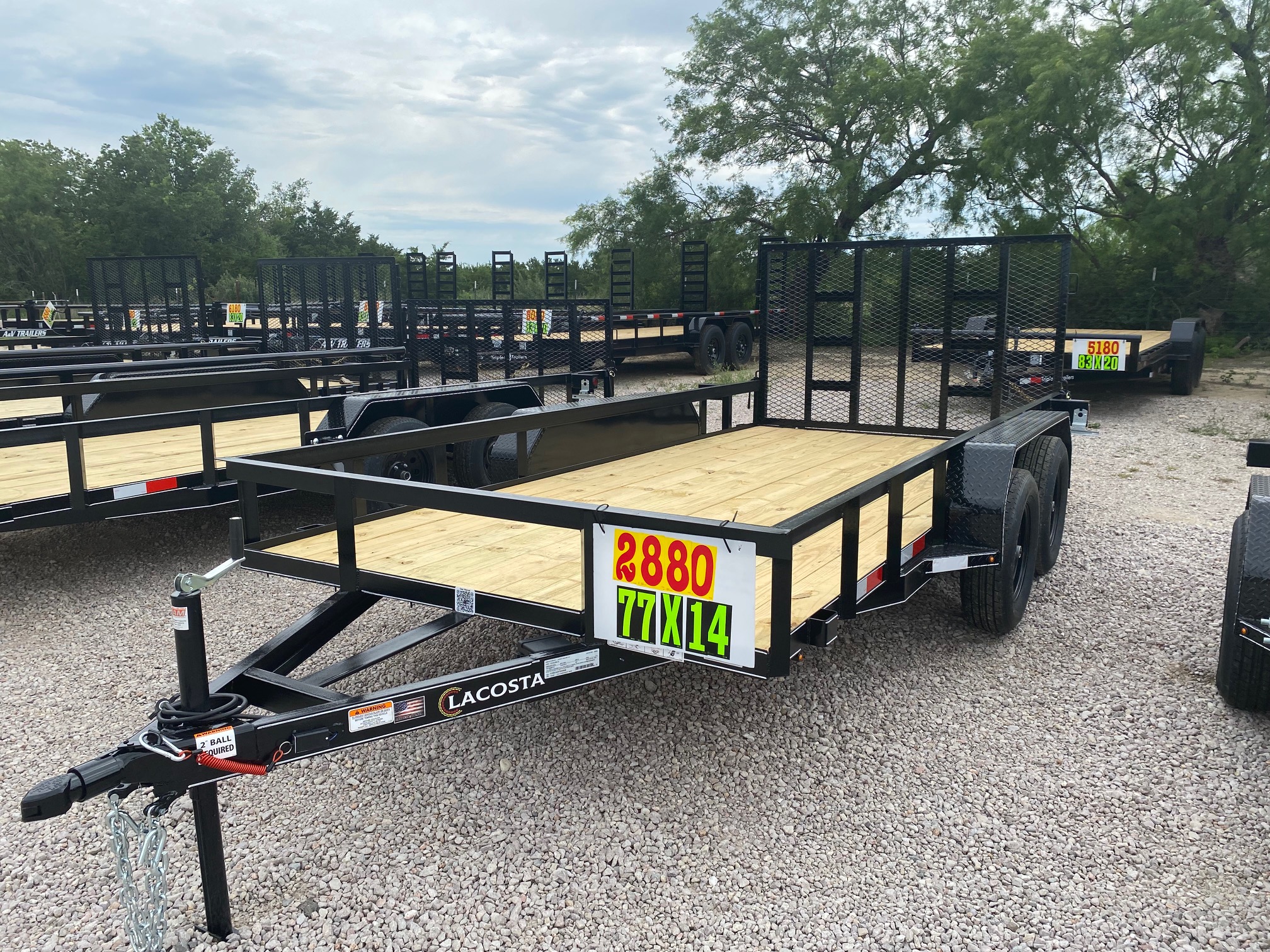 New 2026 Lacosta - 77 x 14 - Utility Trailer - Gate - Brakes