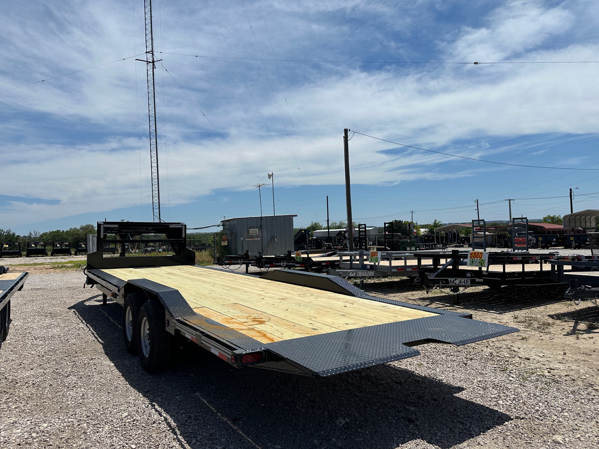 New 2027 East Texas Trailers 102" X 26' Drive Over Fender Power Tilt Trailer