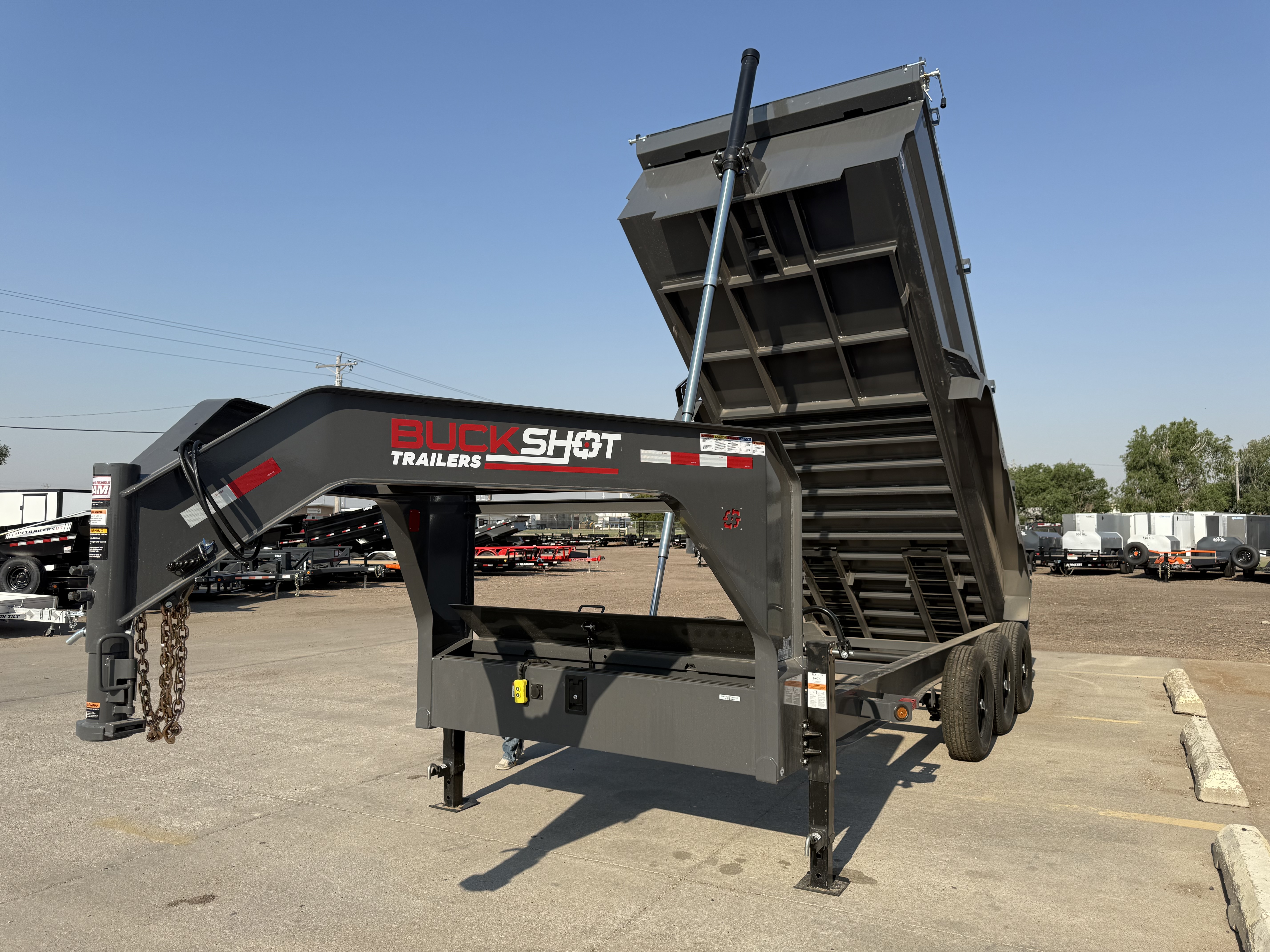 New 2026 Buckshot 83"x18' Triple Axle Telescopic Gooseneck Dump Trailer