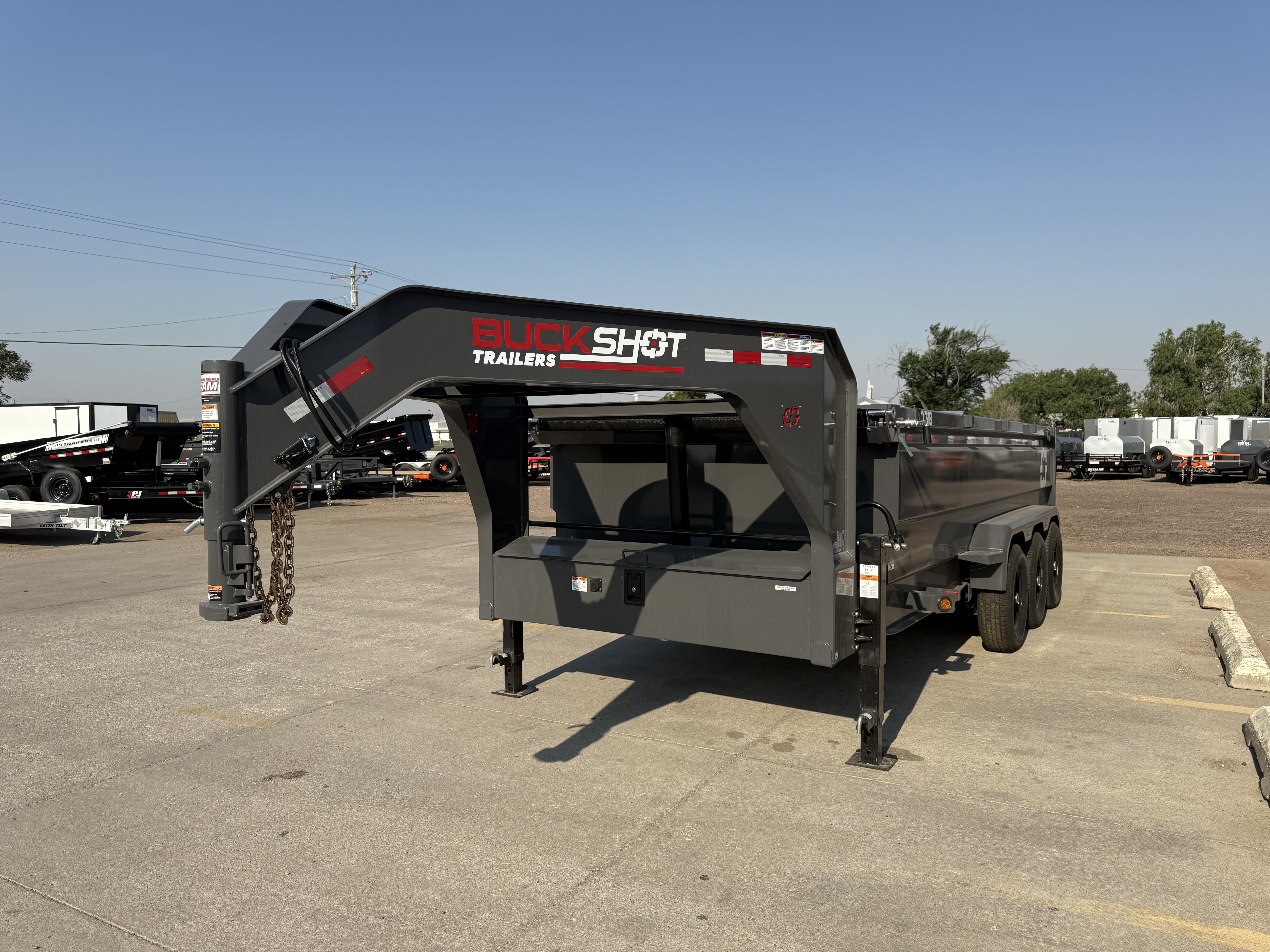 New 2026 Buckshot 83"x18' Triple Axle Telescopic Gooseneck Dump Trailer