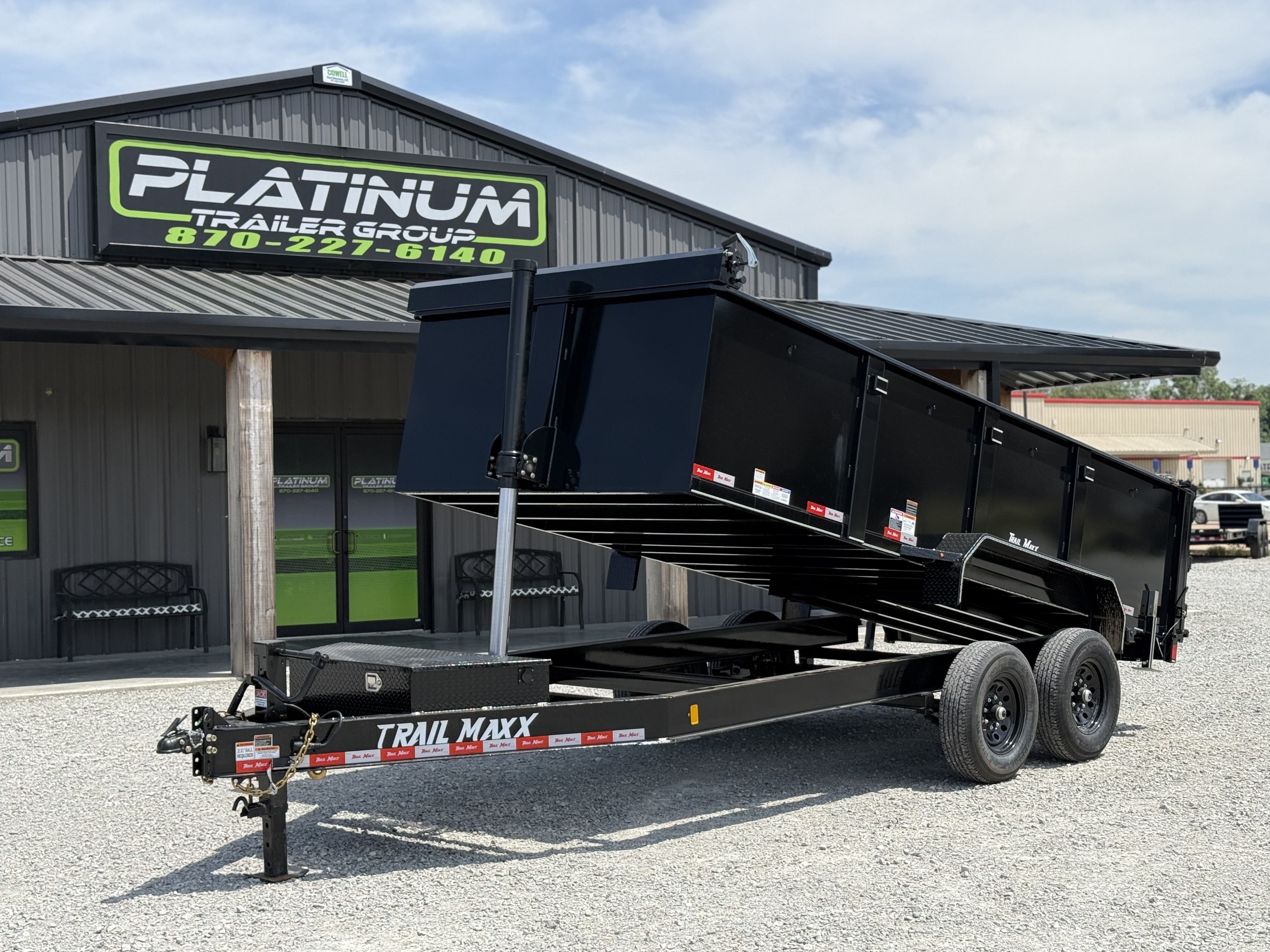 New 2026 Trail Maxx 83X16X3 TELESCOPIC DUMP W/REAR STABILIZER JACKS 14K GVWR Dump Trailer