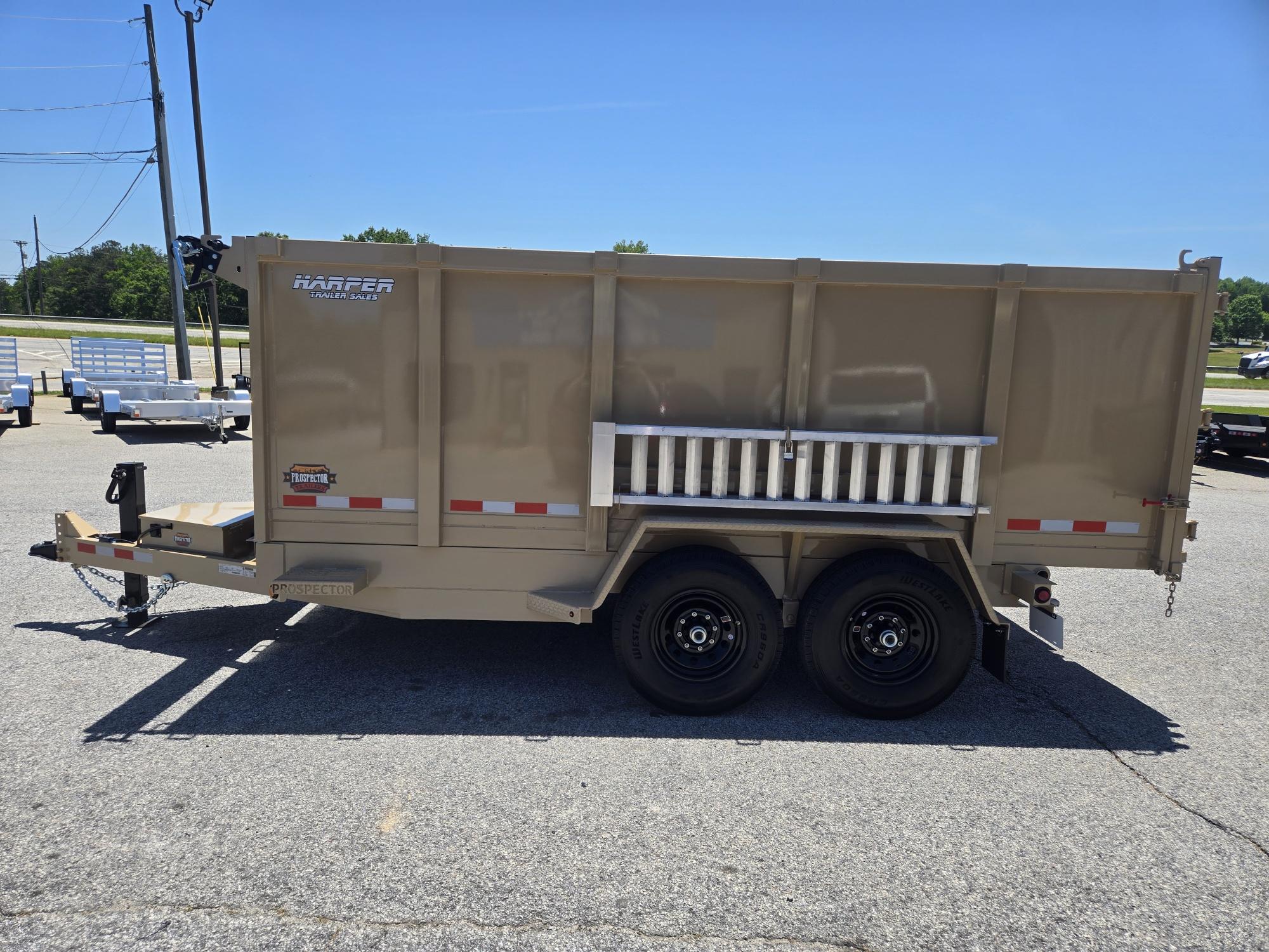 New 2026 PROSPECTOR 7X14 14K TELESCOPING DUMP TRAILER WITH 4' WALLS AND SPARE TIRE