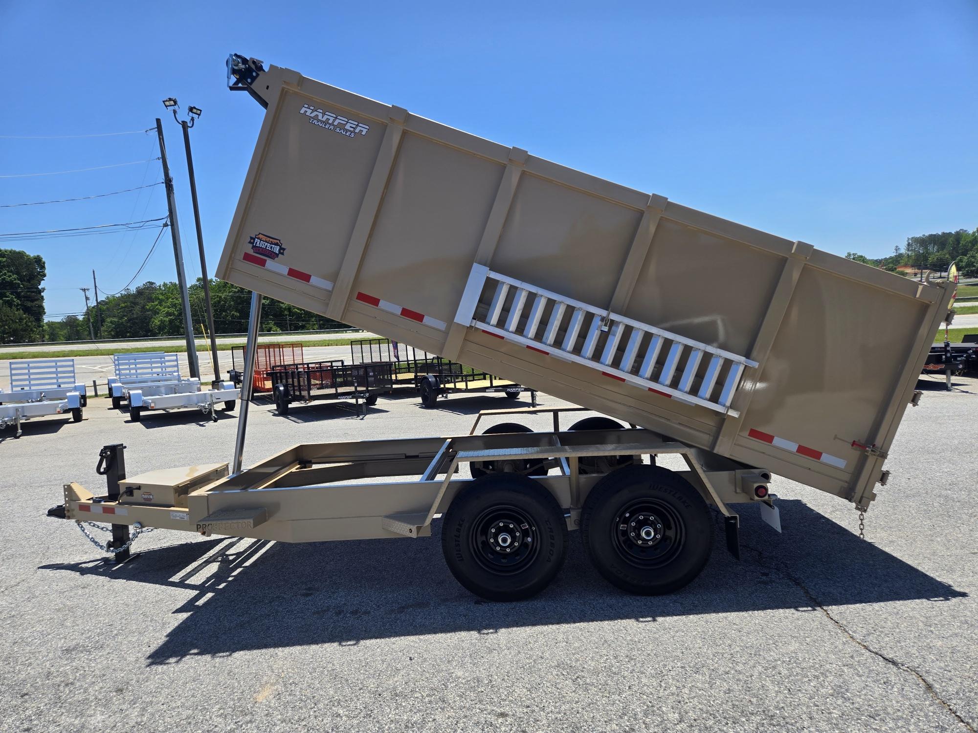 New 2026 PROSPECTOR 7X14 14K TELESCOPING DUMP TRAILER WITH 4' WALLS AND SPARE TIRE