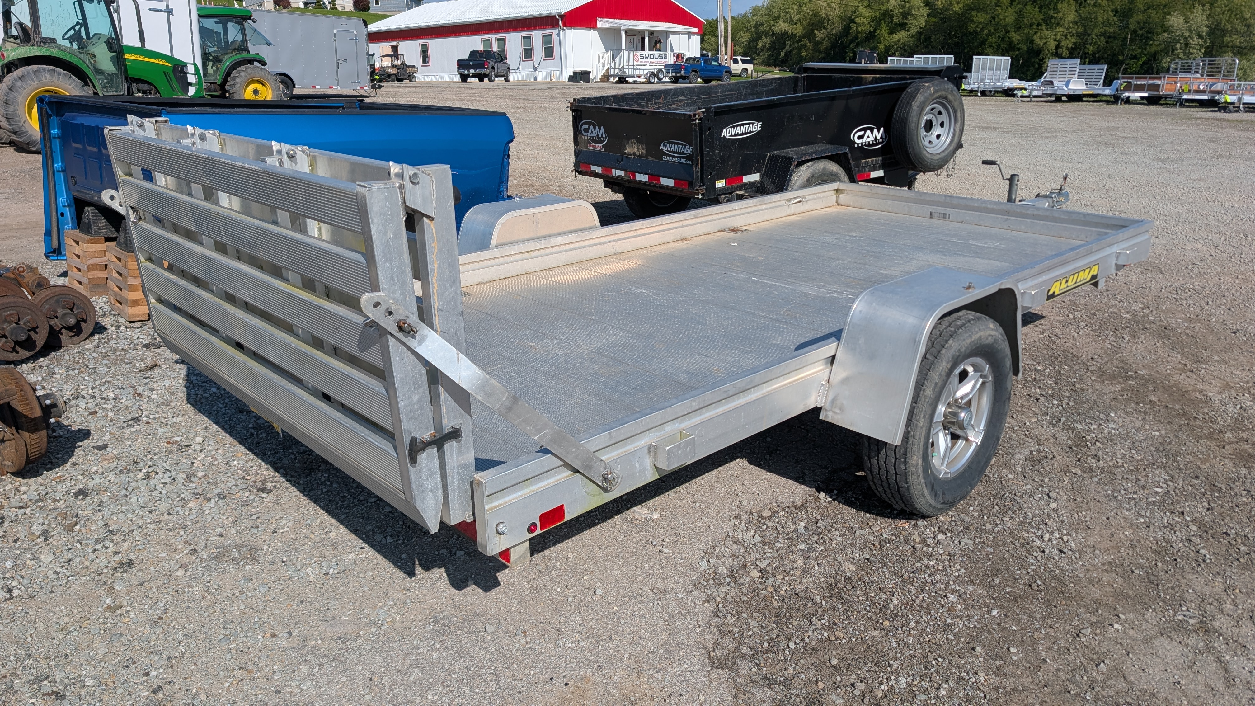 Used 2022 Aluma 5'8 x 12 HD Utility Trailer w/ Bi-Fold Gate